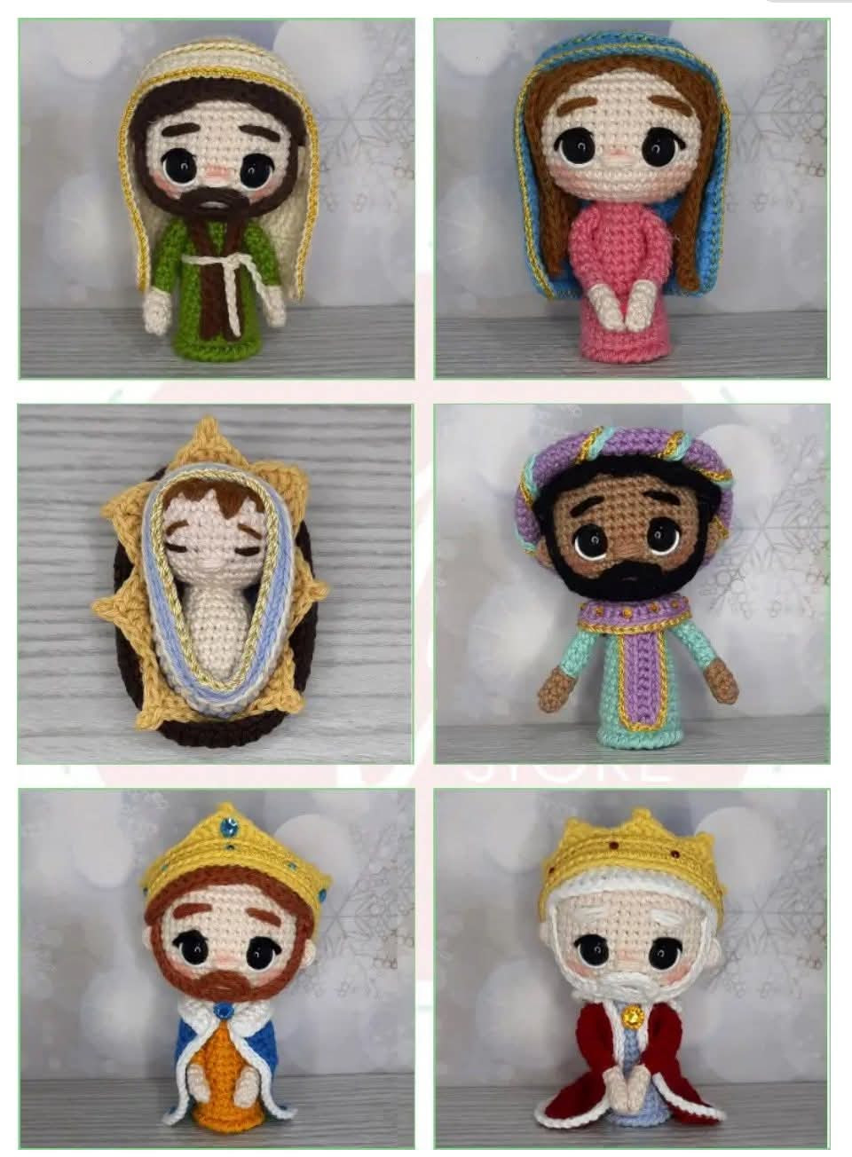 Patrón de Amigurumi: Mini Nacimiento Navideño en Crochet