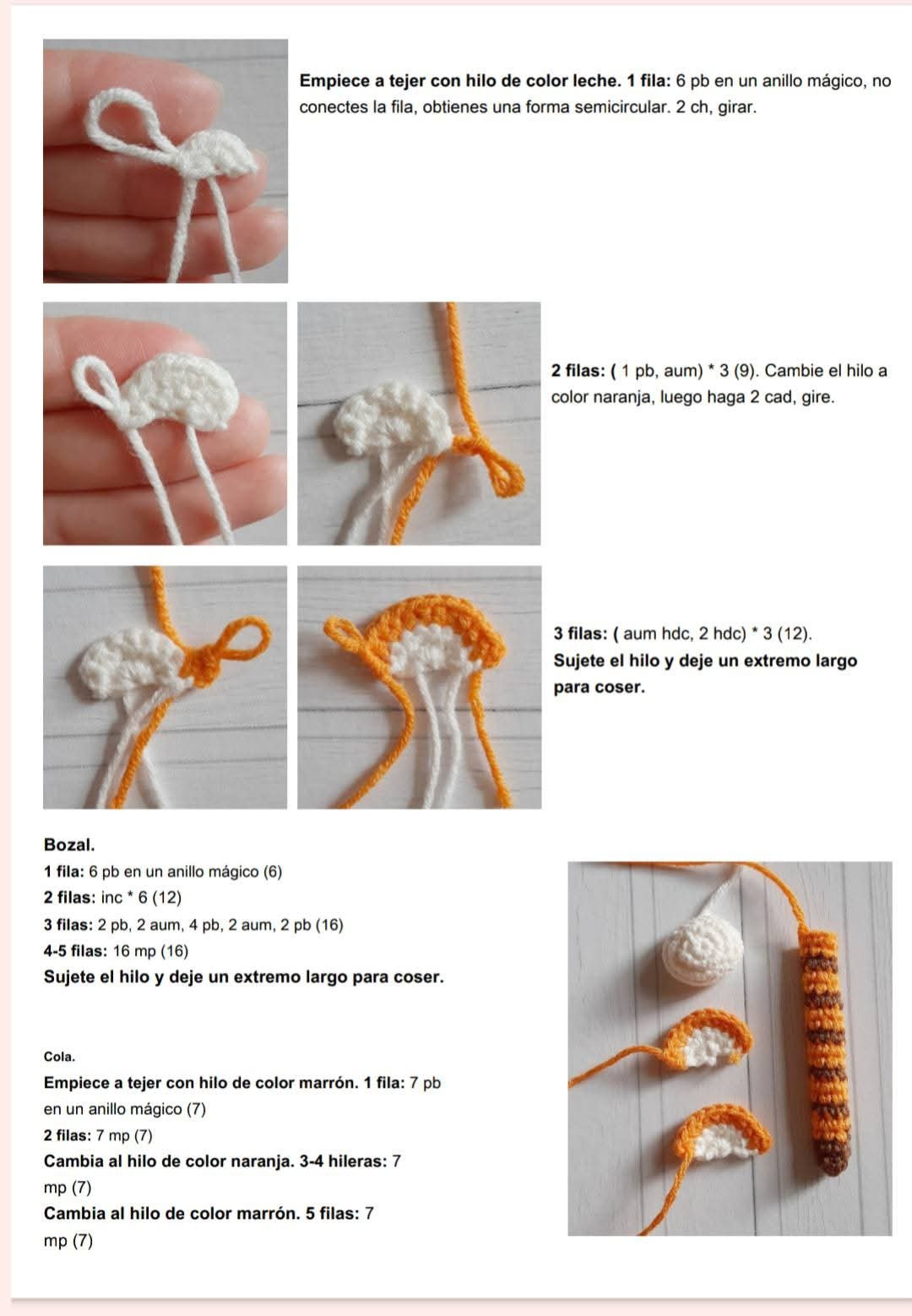 Patrón de amigurumi: Tigre adorable para principiantes