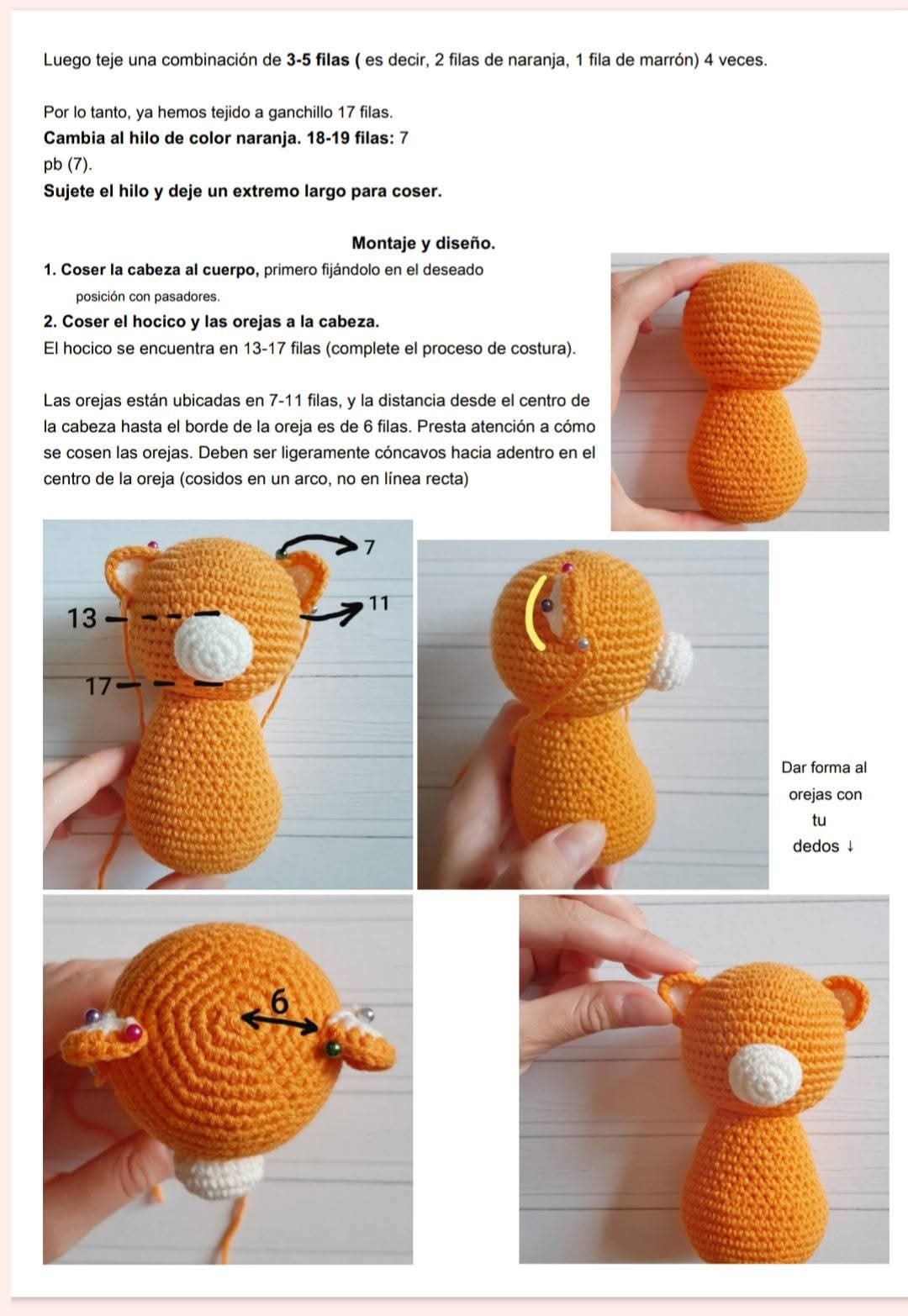Patrón de amigurumi: Tigre adorable para principiantes