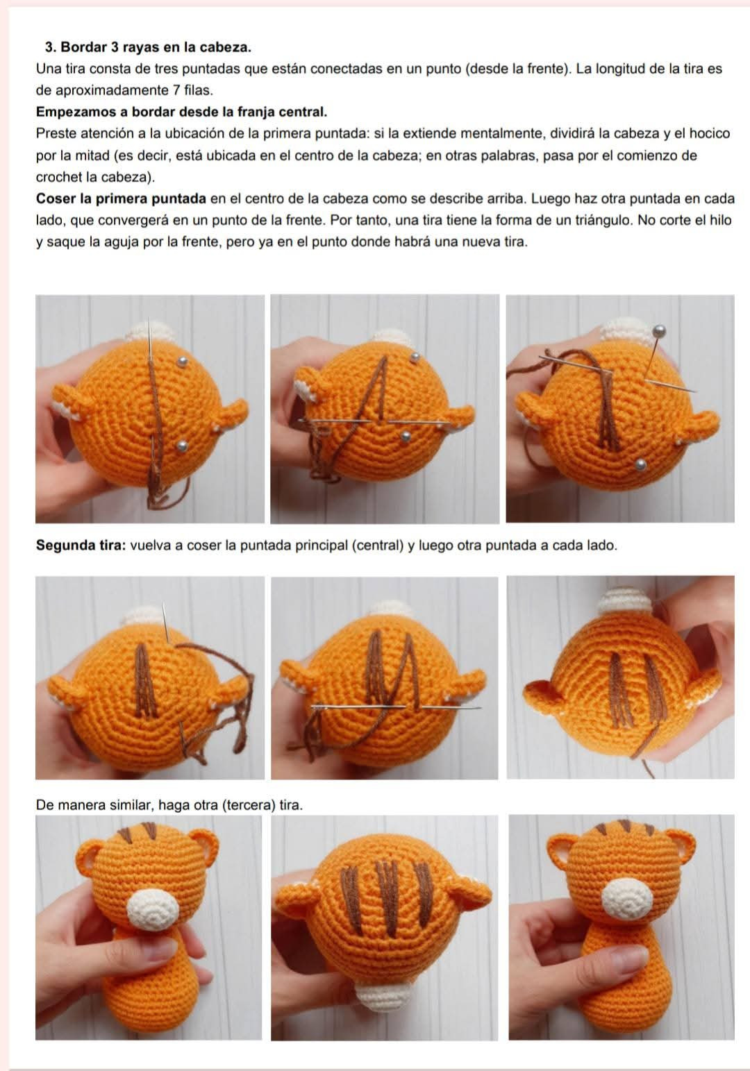 Patrón de amigurumi: Tigre adorable para principiantes