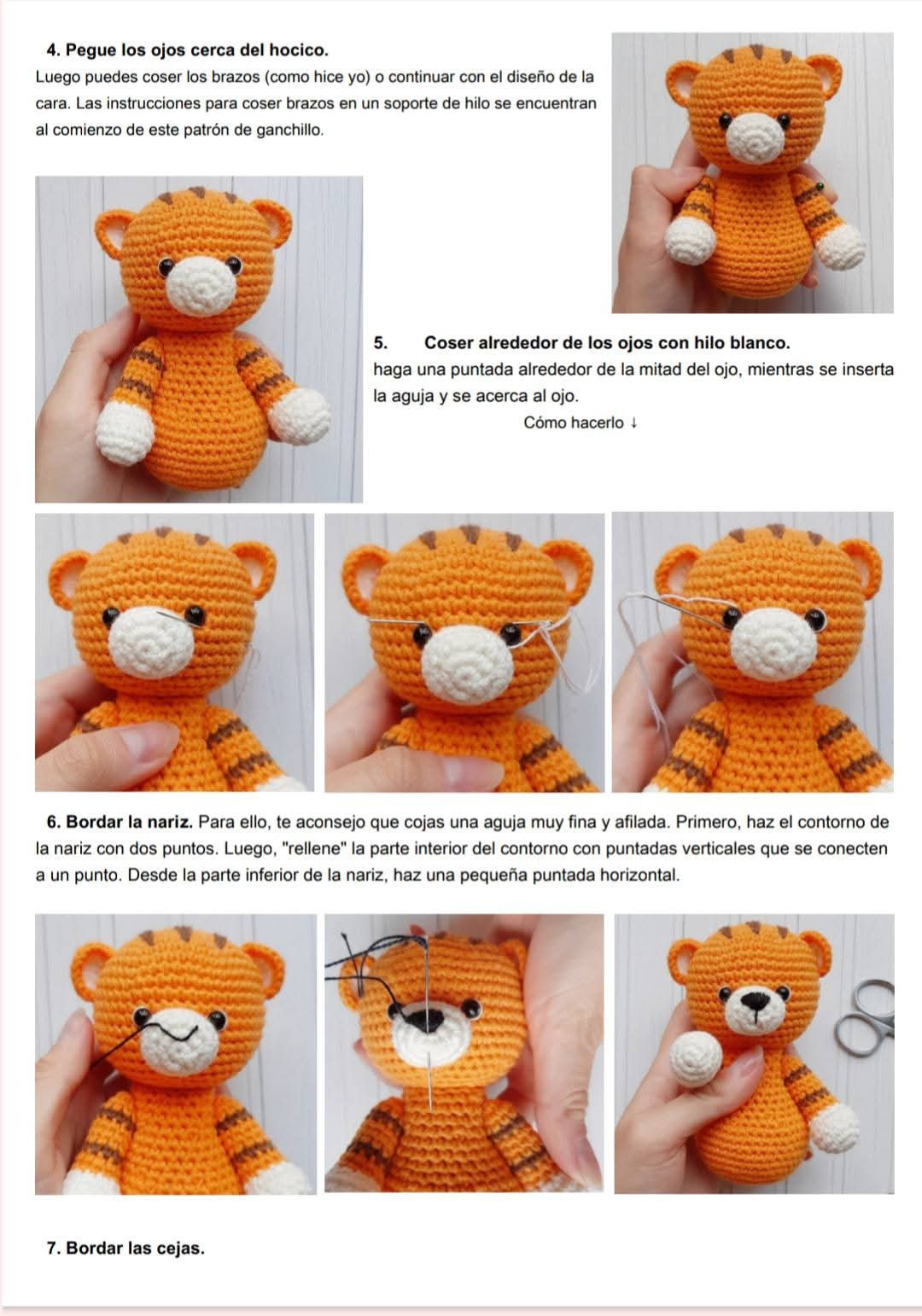 Patrón de amigurumi: Tigre adorable para principiantes