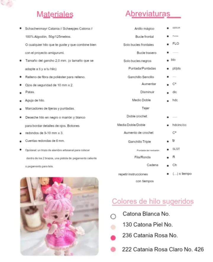 Patrón de crochet de muñeca Sakura - Patrón Gratis
