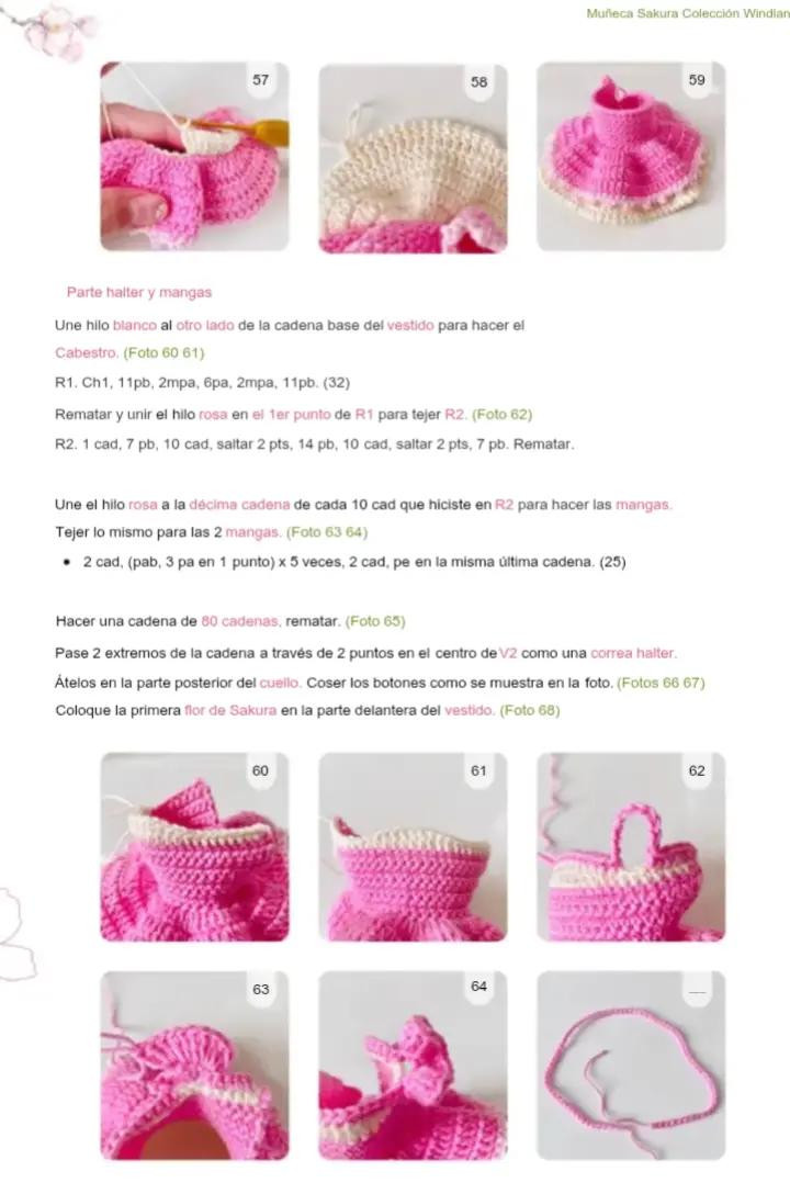 Patrón de crochet de muñeca Sakura - Patrón Gratis