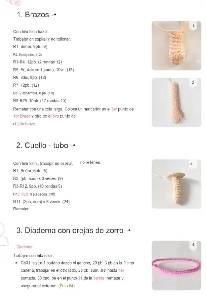 Patrón de crochet de muñeca Sakura - Patrón Gratis
