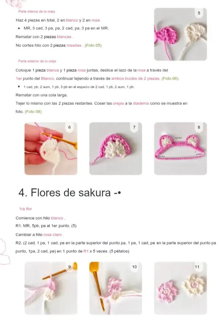 Patrón de crochet de muñeca Sakura - Patrón Gratis