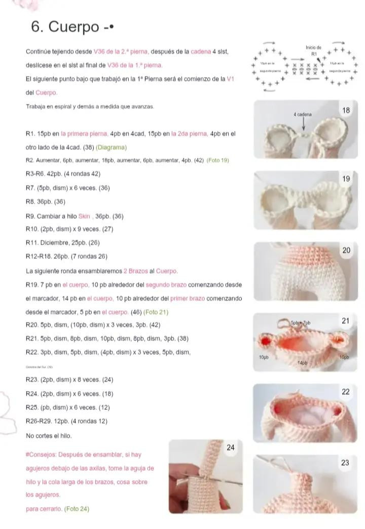 Patrón de crochet de muñeca Sakura - Patrón Gratis