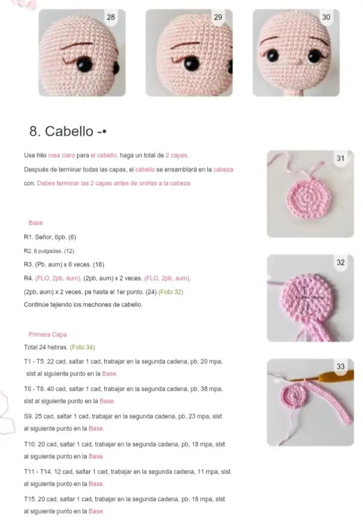 Patrón de crochet de muñeca Sakura - Patrón Gratis