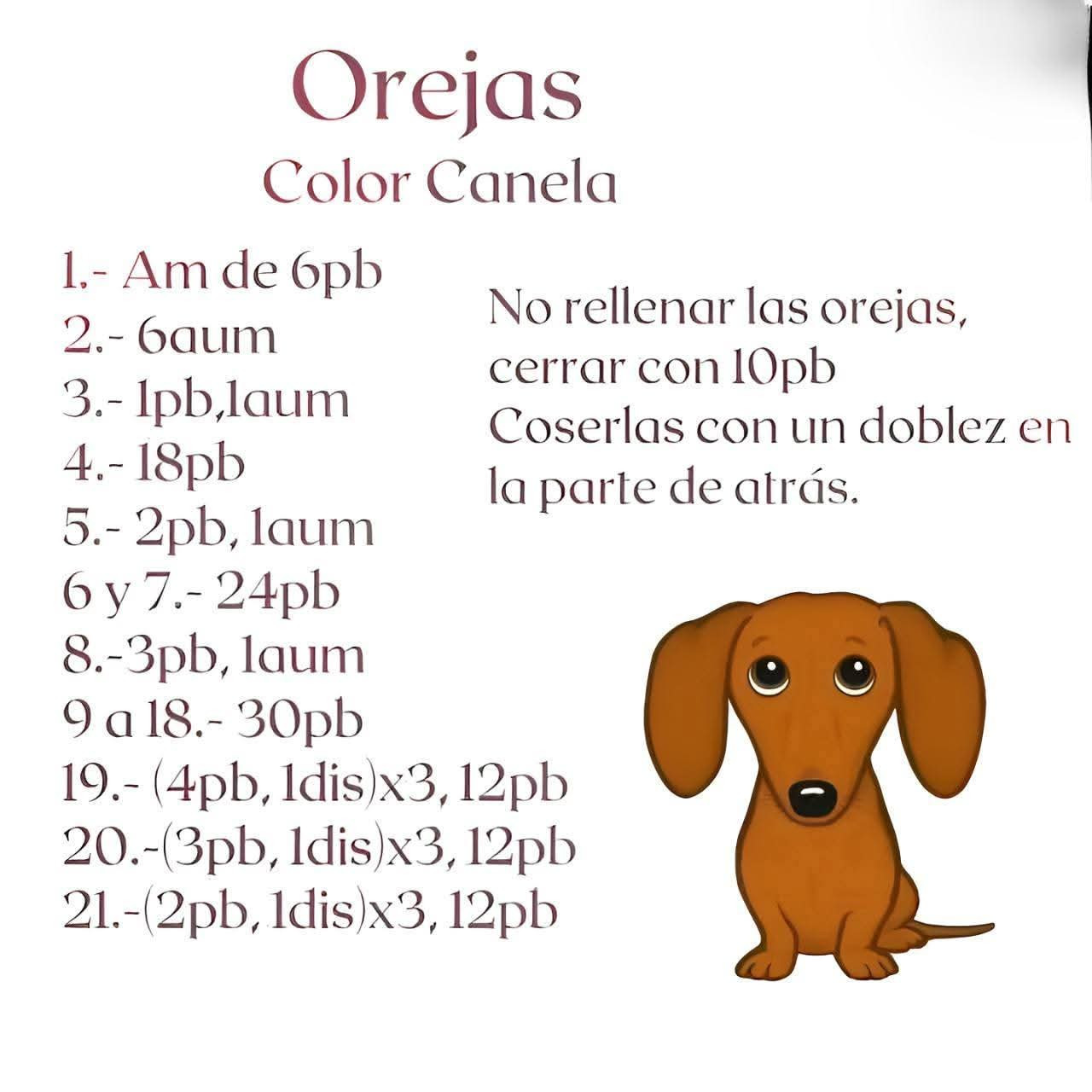 Patrón de crochet de perro salchicha adorable y gratis