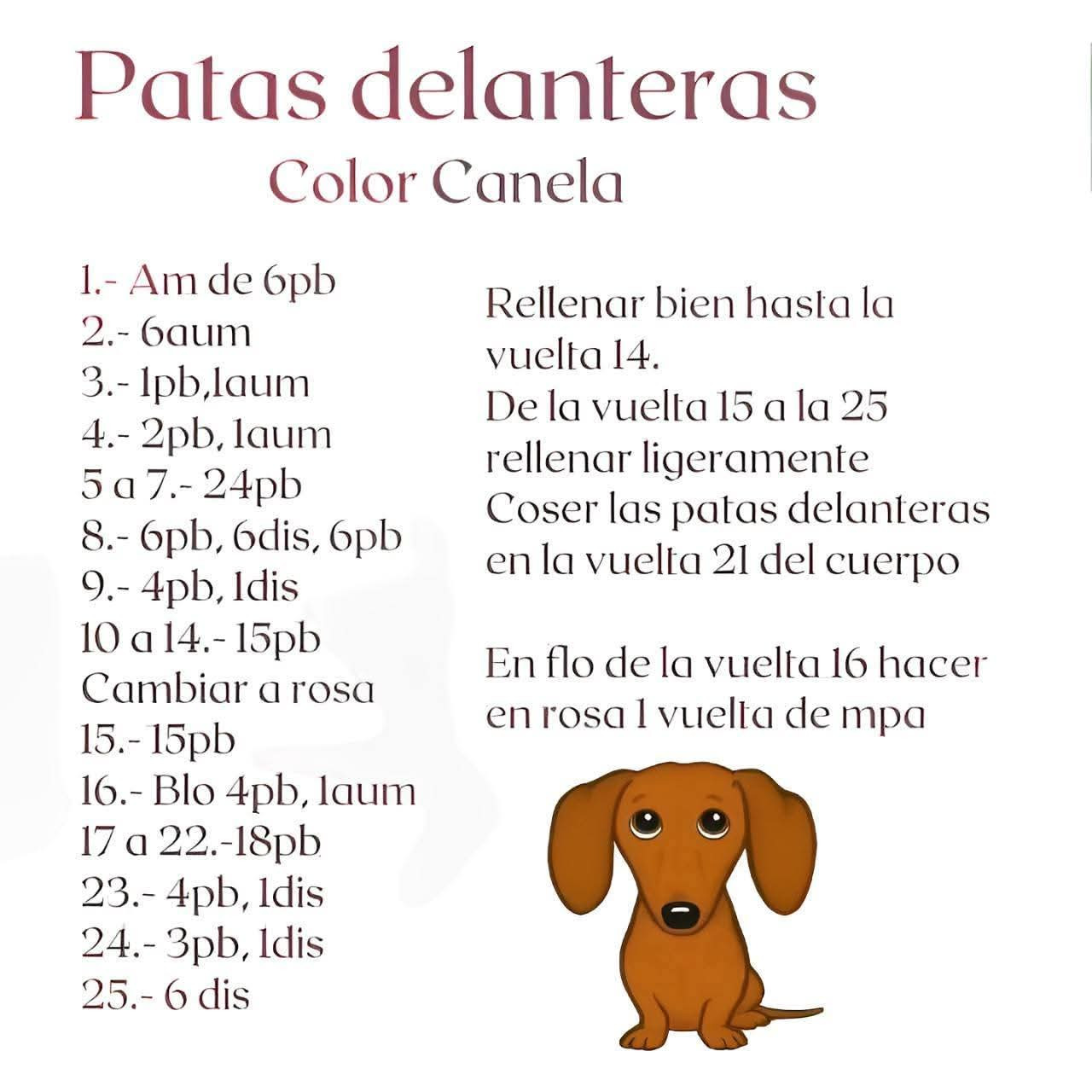Patrón de crochet de perro salchicha adorable y gratis
