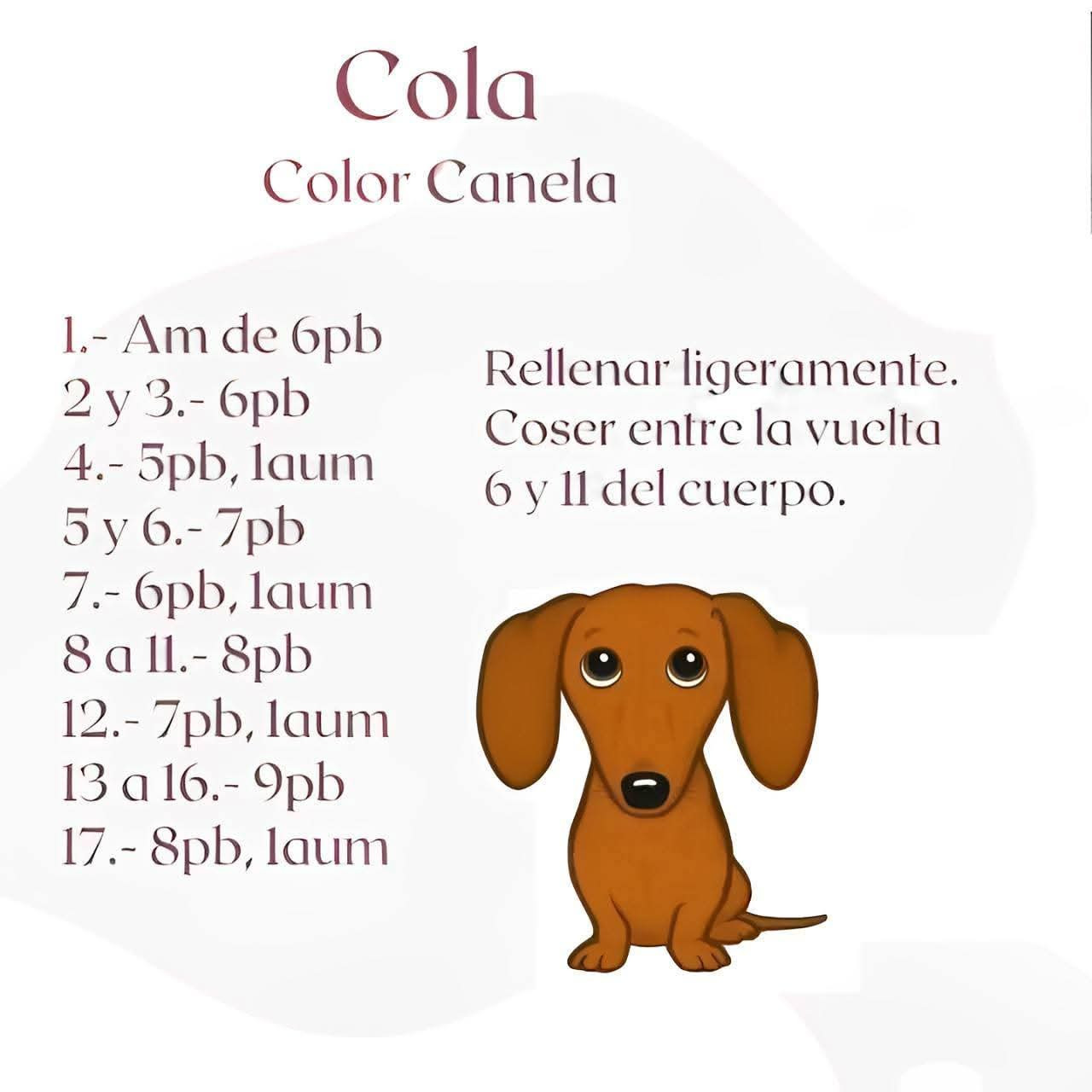 Patrón de crochet de perro salchicha adorable y gratis