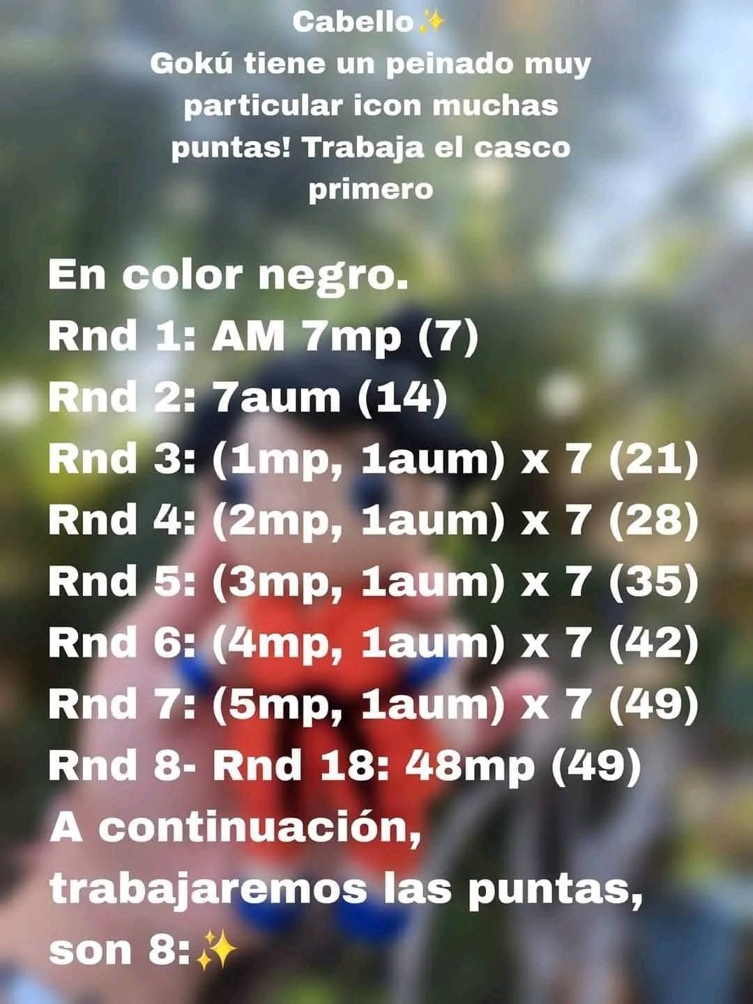 Patrón de ganchillo de muñeco de anime con traje naranja