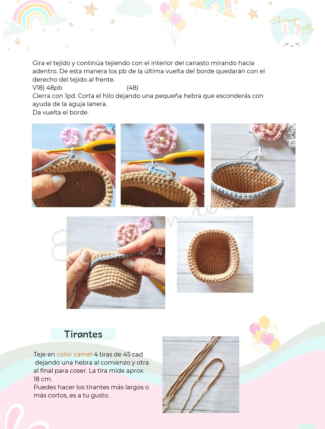 Patrón de globo aerostático con osito de crochet