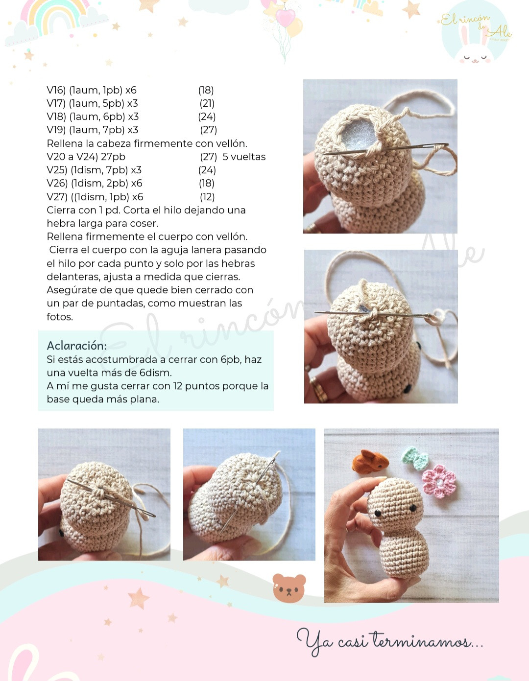 Patrón de globo aerostático con osito de crochet
