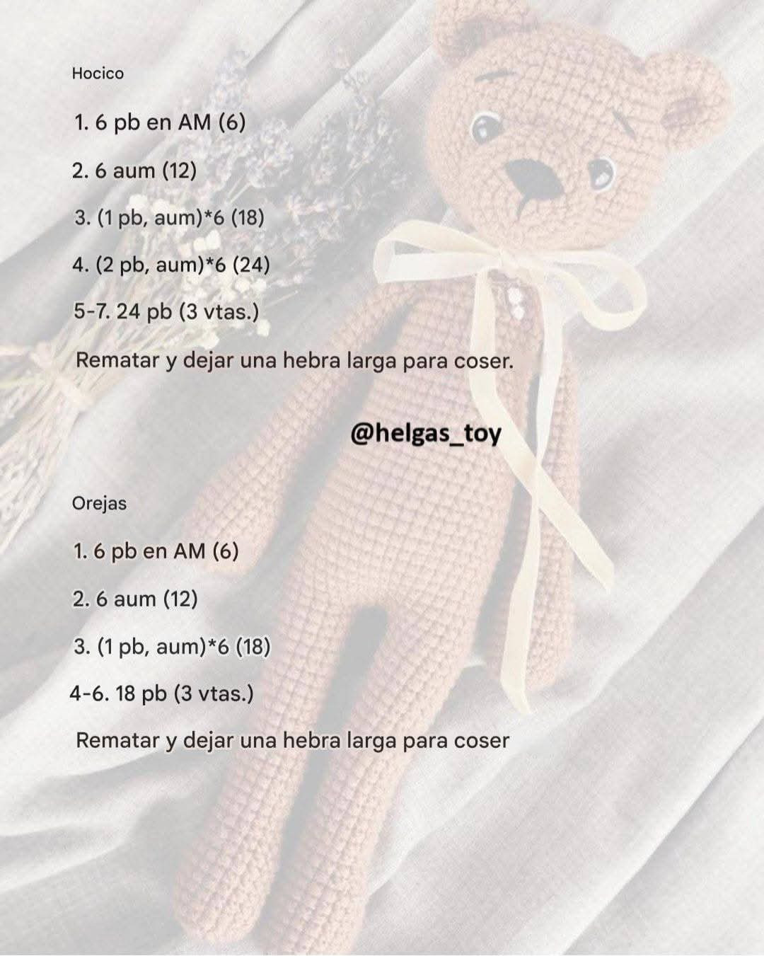 Patrón de oso de peluche de ganchillo gratis