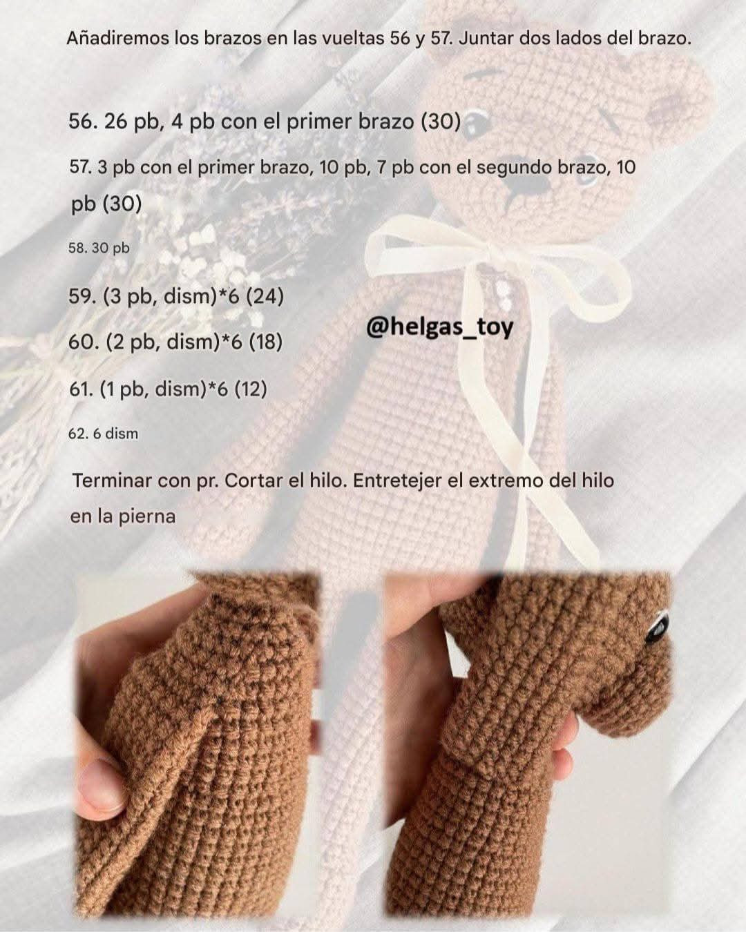 Patrón de oso de peluche de ganchillo gratis