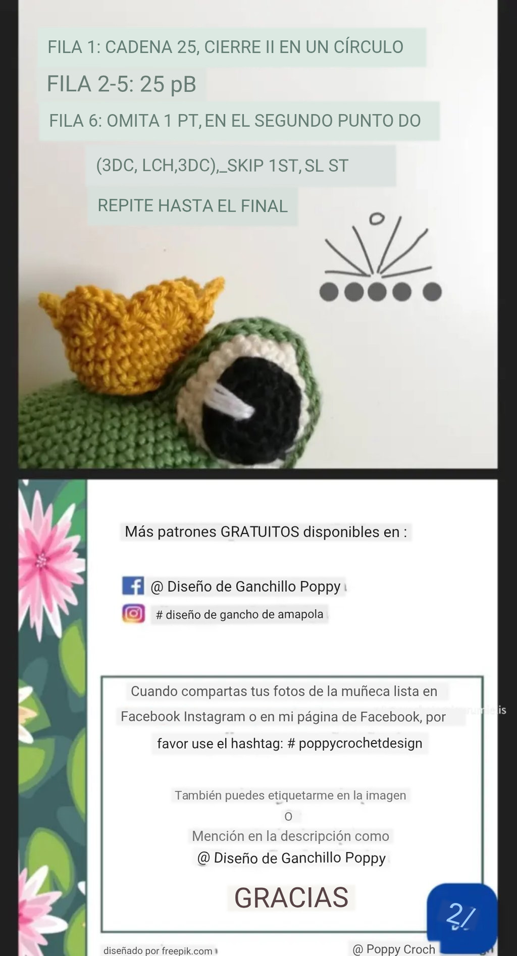Patrón de rana con vestido rosa para tejer