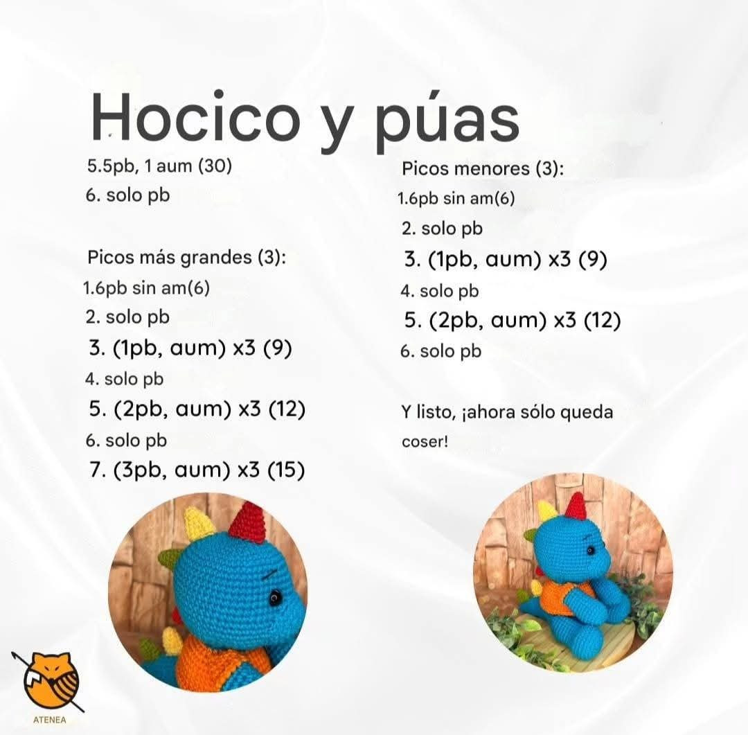 Patrón gratuito de dinosaurio de colores completo