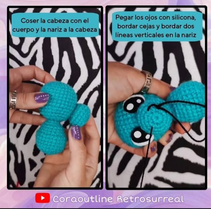 Patrón Gratuito Llavero Dinosaurio Amigurumi para Principiantes