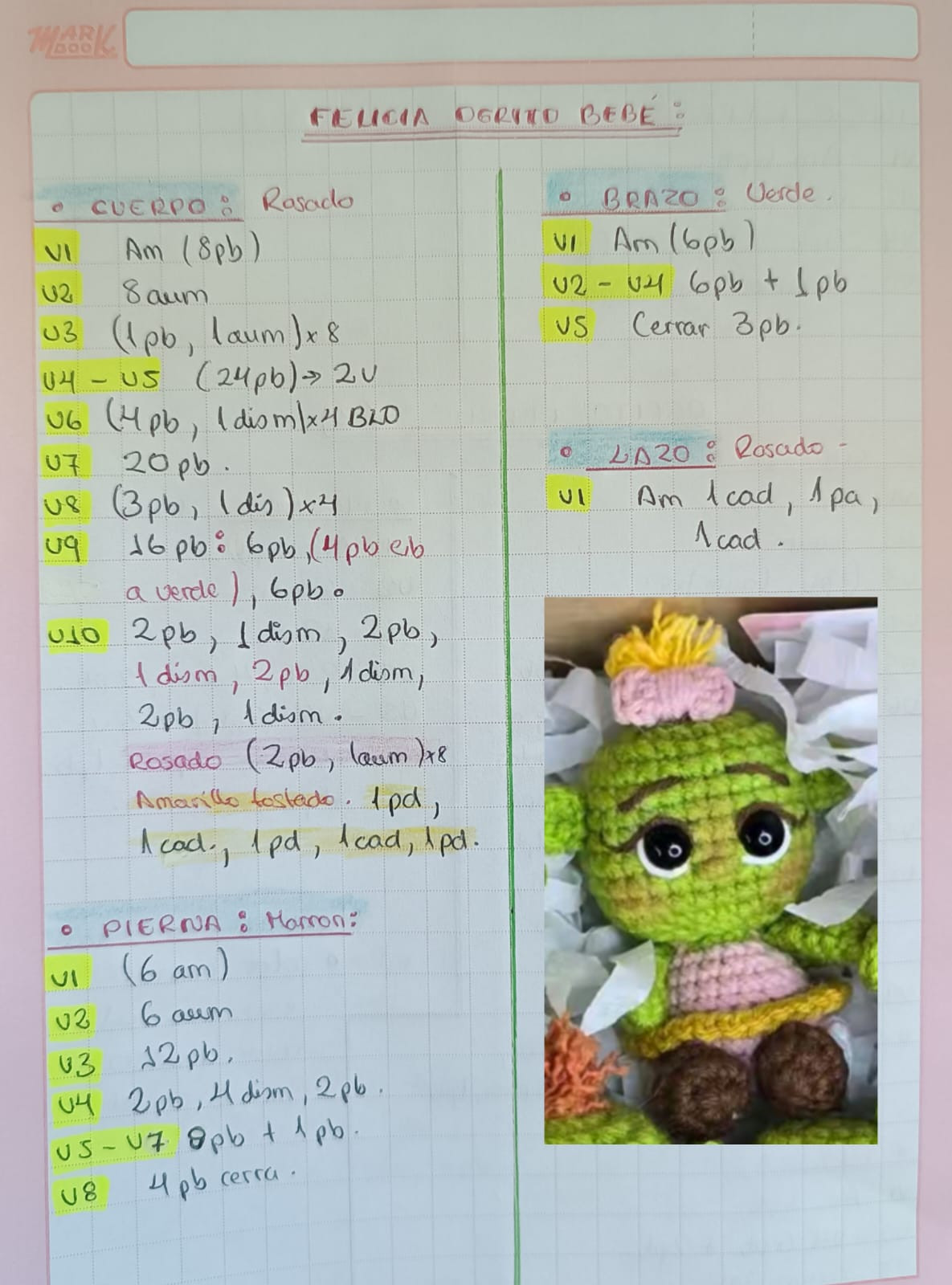 Personajes de cuentos de hadas tejidos a crochet en una caja