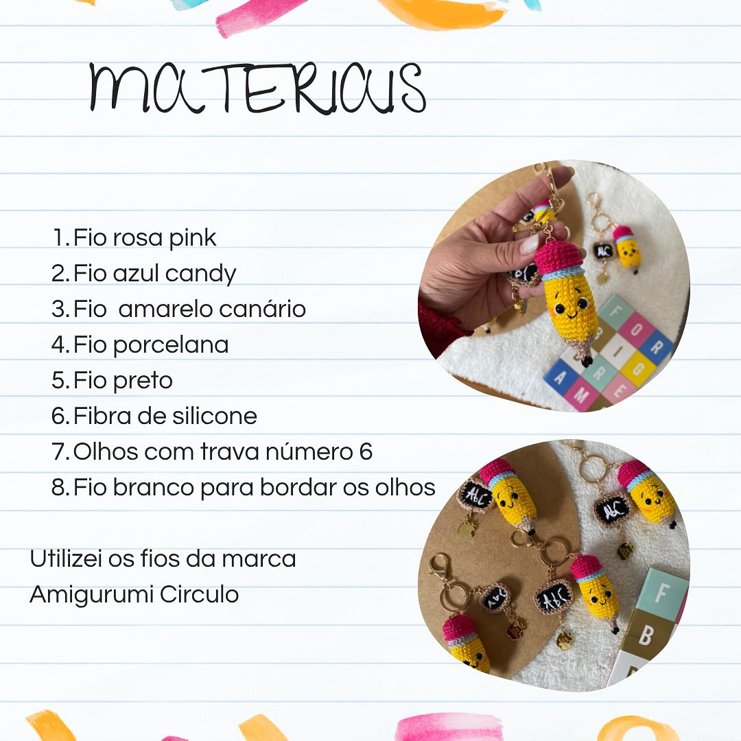 Receita de Amigurumi: Como Fazer um Lápis de Crochê Fofo