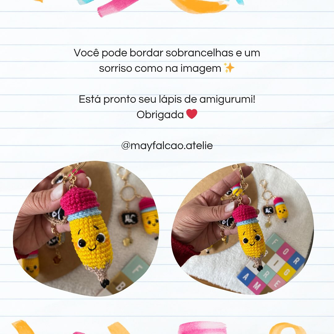 Receita de Amigurumi: Como Fazer um Lápis de Crochê Fofo