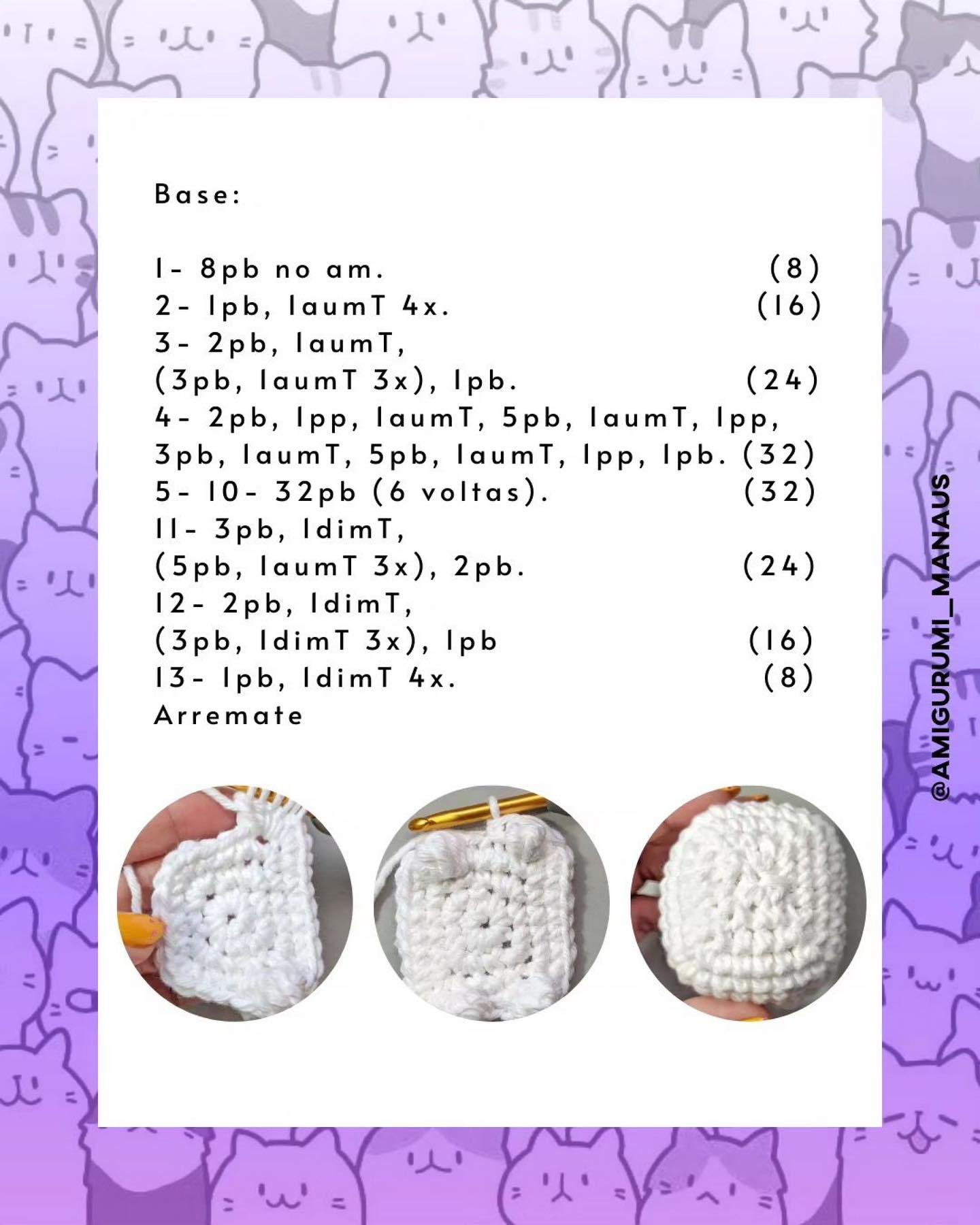 Receita Grátis de Amigurumi: Gato Kubo Fofo e Fácil