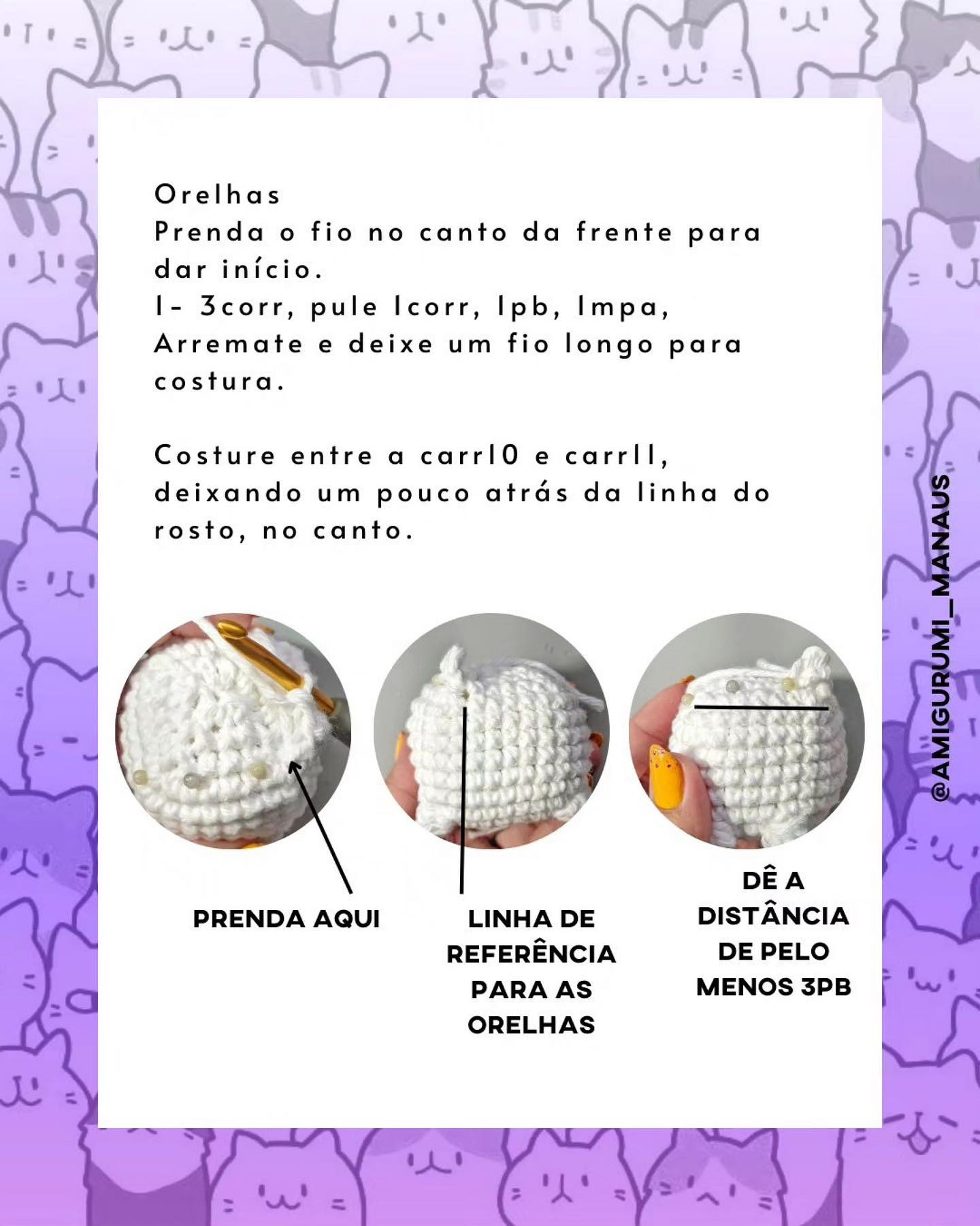 Receita Grátis de Amigurumi: Gato Kubo Fofo e Fácil