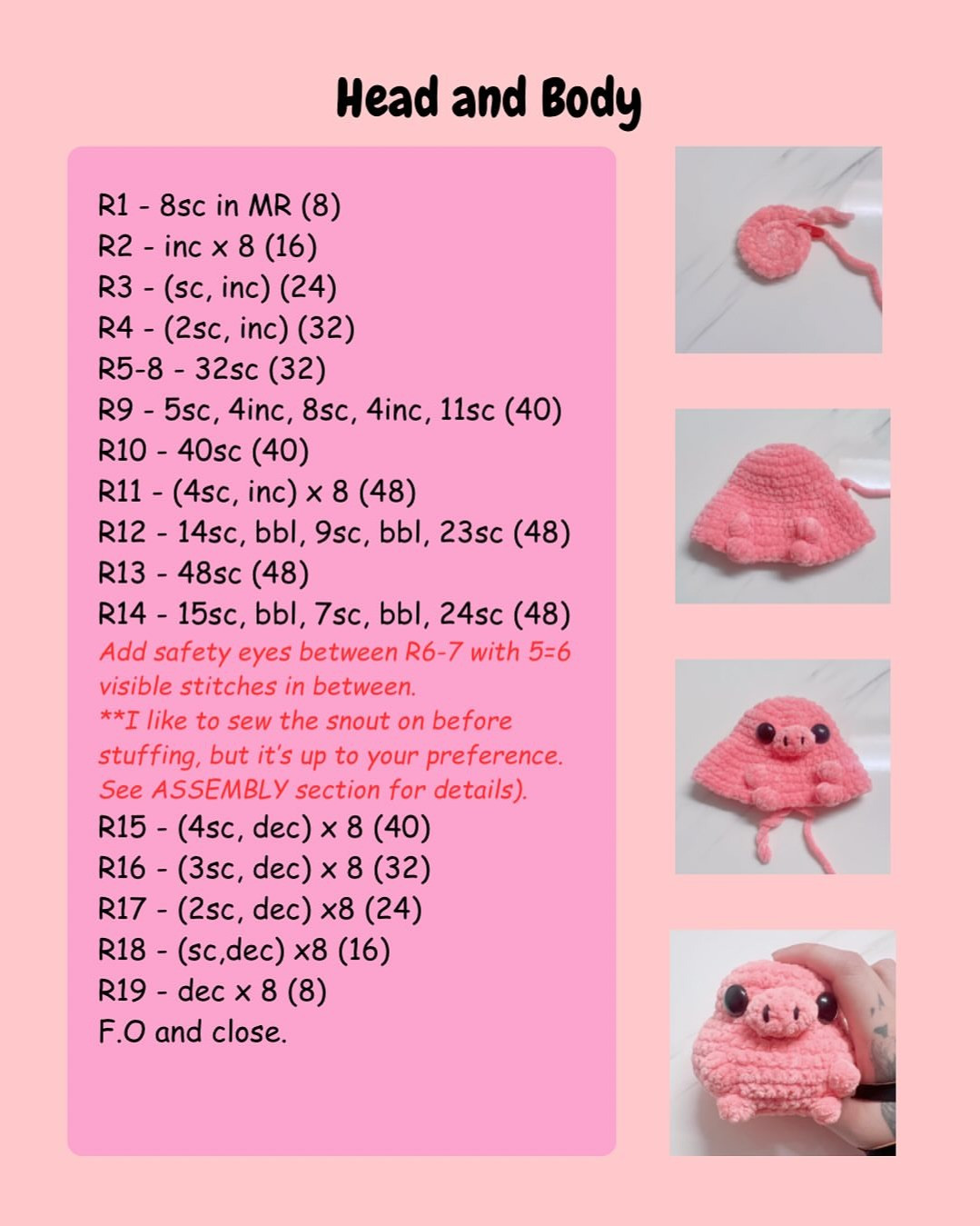 Rosie the Squishy Piggy Free Crochet Pattern