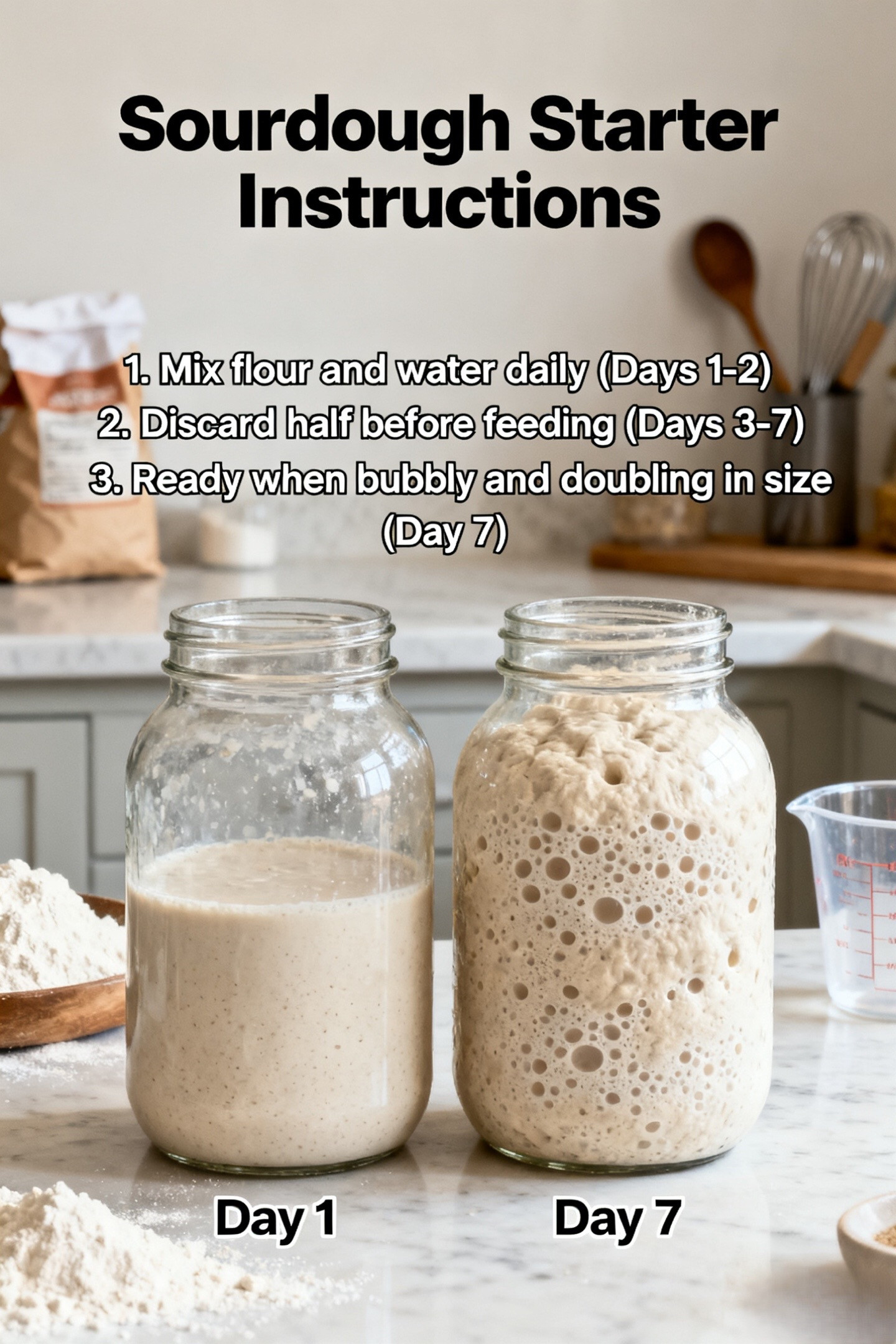 Sourdough Starter Instructions ⬇️