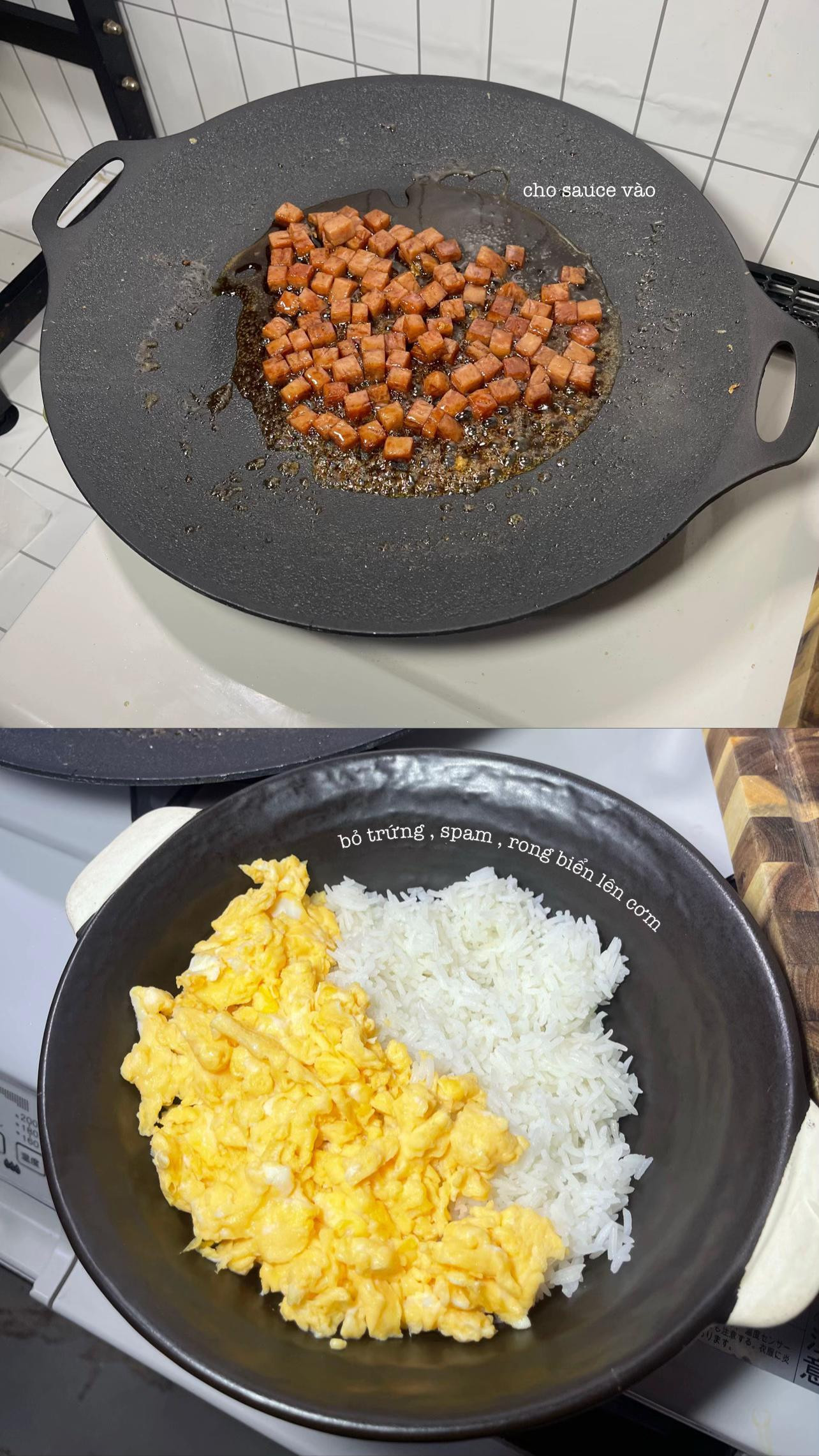 𝑪𝒐̛𝒎 𝒍𝒖̛𝒐̛̀𝒊 𝒄𝒉𝒐 𝒏𝒈𝒂̀𝒚 𝒉𝒐𝒏𝒈 𝒃𝒊𝒆̂́𝒕 𝒂̆𝒏 𝒈𝒊̀ 👩🏻‍🍳
Spam musubi rice bowl ✿