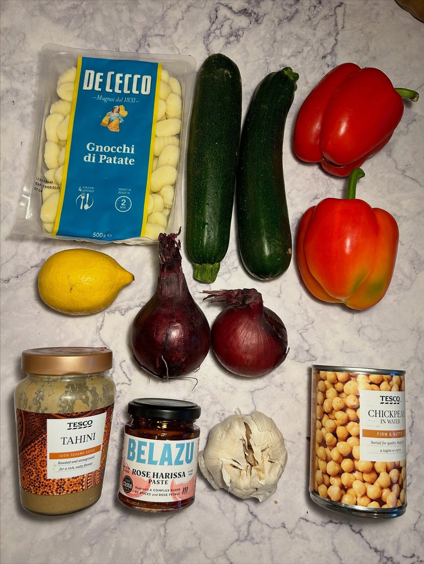 Spicy Harissa Gnocchi with Creamy Hummus Delight