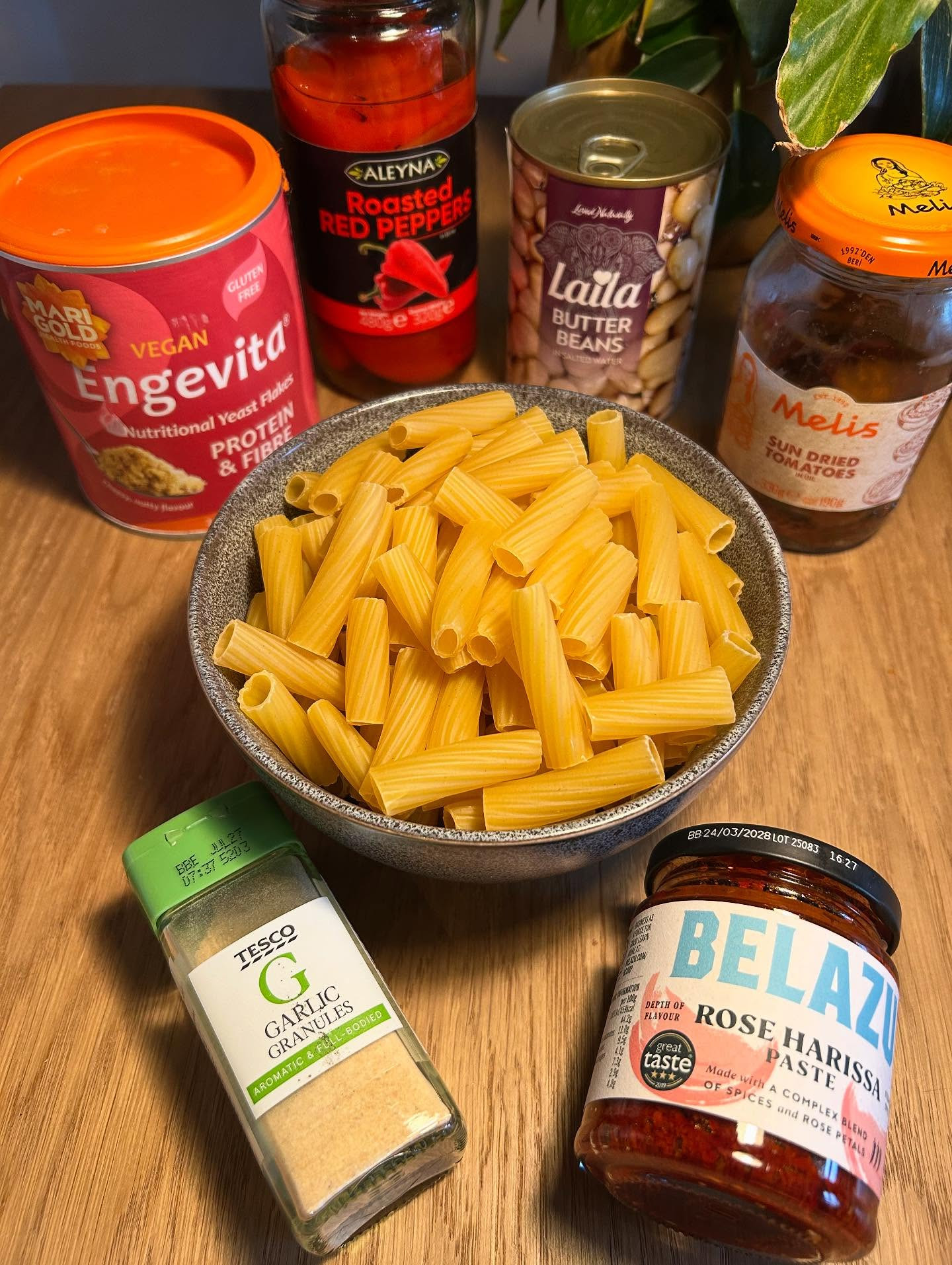 Spicy Harissa Red Pepper Vegan Pasta Delight