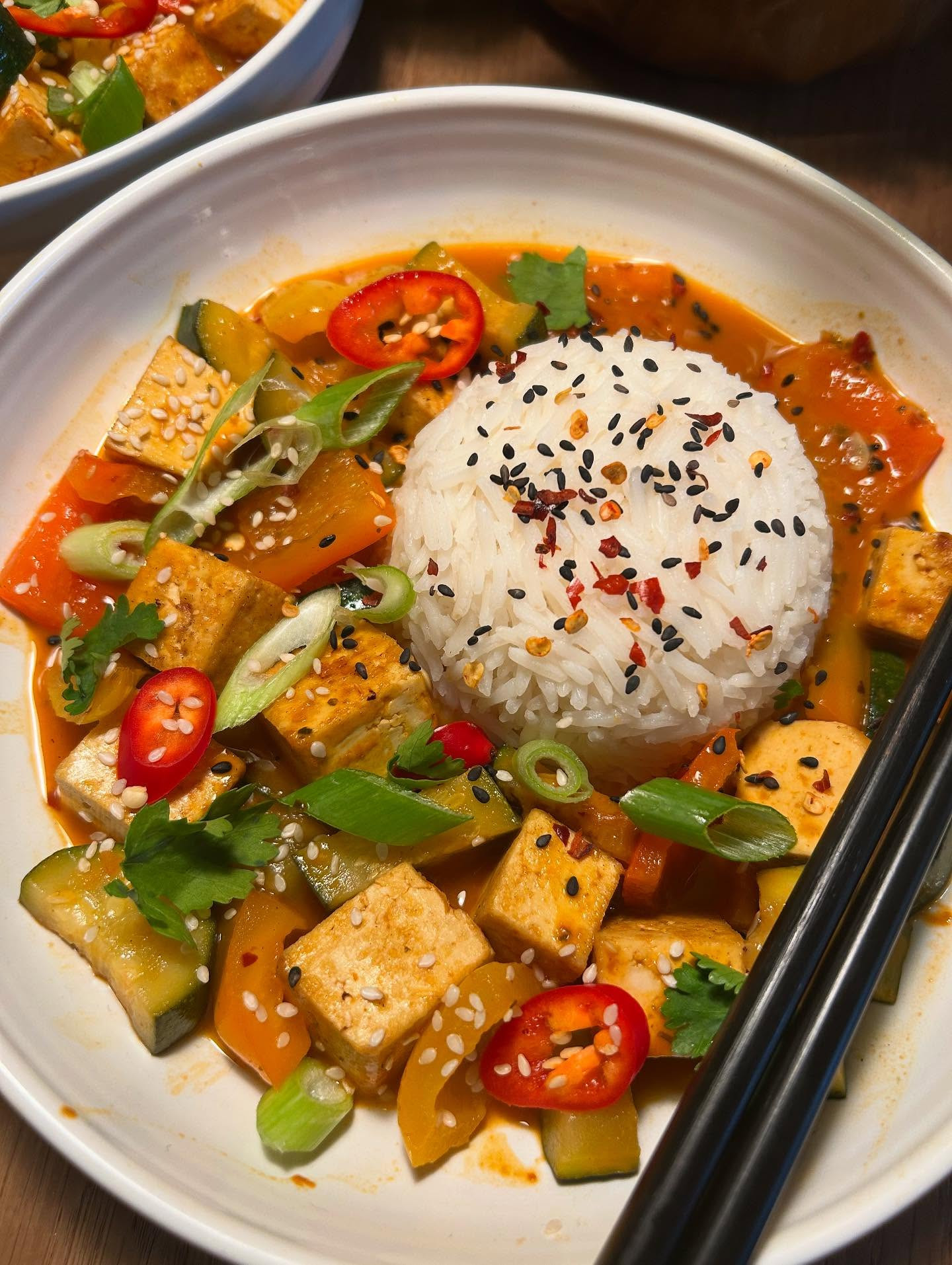 Spicy Thai Red Curry Tofu Delight
