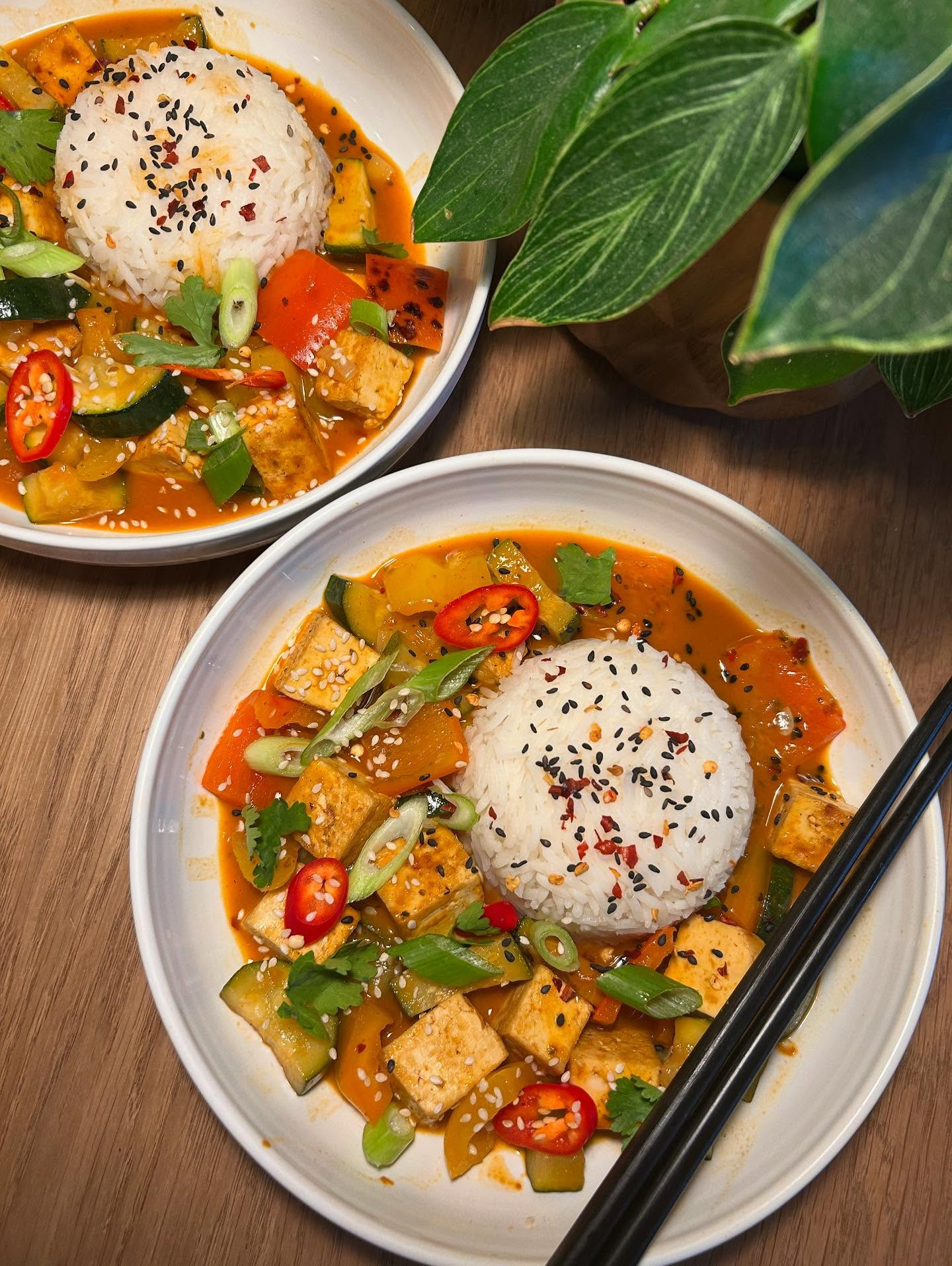 Spicy Thai Red Curry Tofu Delight