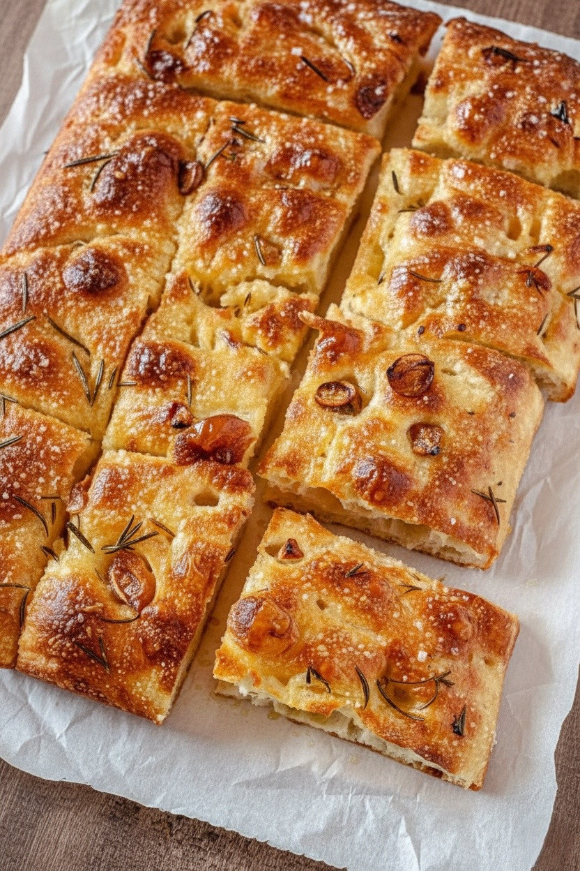 THE BEST SOURDOUGH GARLIC ROSEMARY FOCACCIA RECIPE!! 🤤🥖🧄🫶