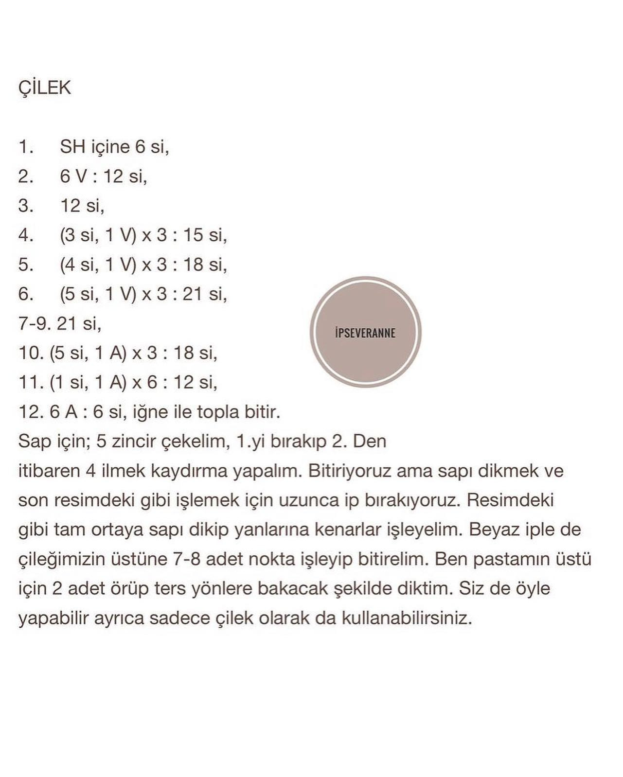 Tığ İşi Çilekli Pasta Yapımı