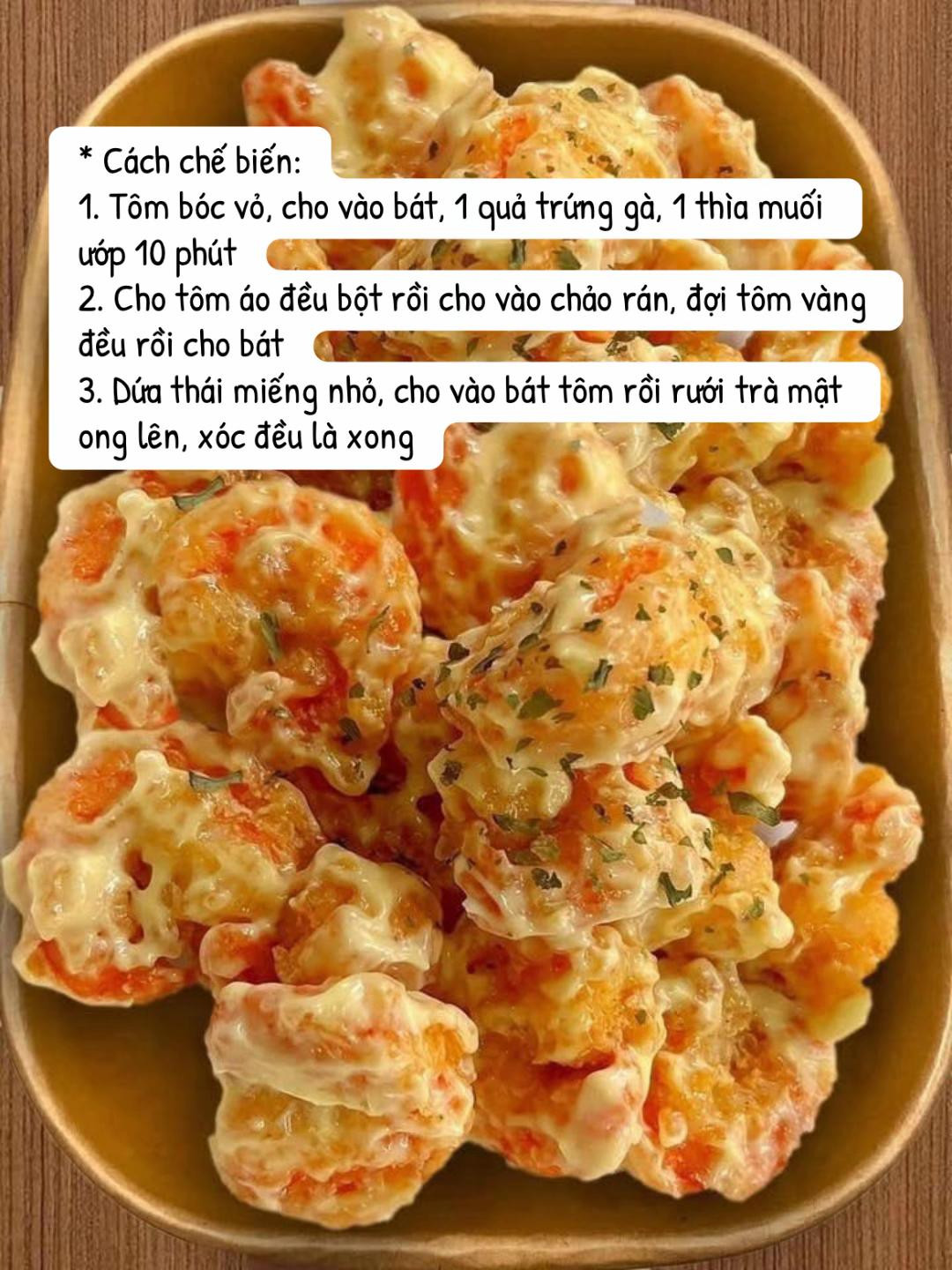 Tôm sốt dứa mật ong siêu ngon