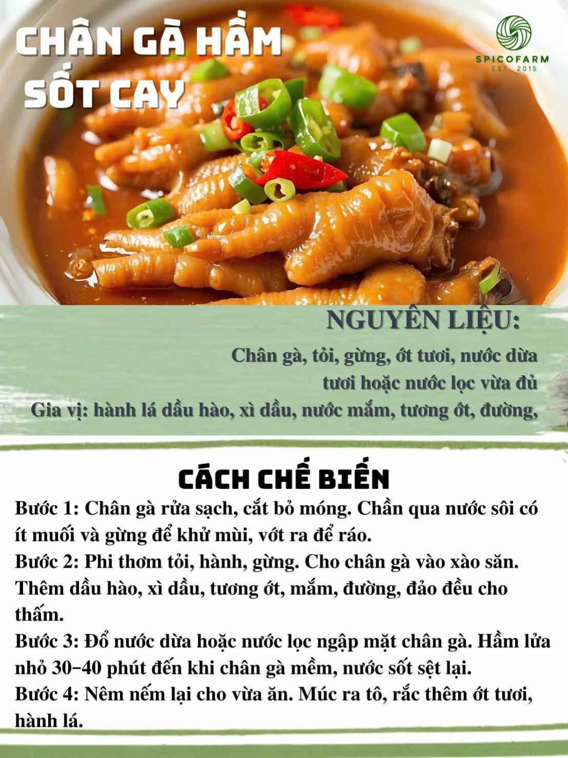 Tổng hợp 10 công thức cơm ngon.
1. Cơm bò bằm sốt trứng lòng đào
2. Gà xào ớt tiêu xanh
3. Rau củ xào chay
4. Gà xé sốt cay
5. Lẩu kho cay tổng hợp
6. Chân gà hầm sốt cay
7. Cánh gà sốt chanh tỏi
8. Gà kho măng cay
9. Cà tím xào cà chua
10. Lẩu bò kim chi nấm