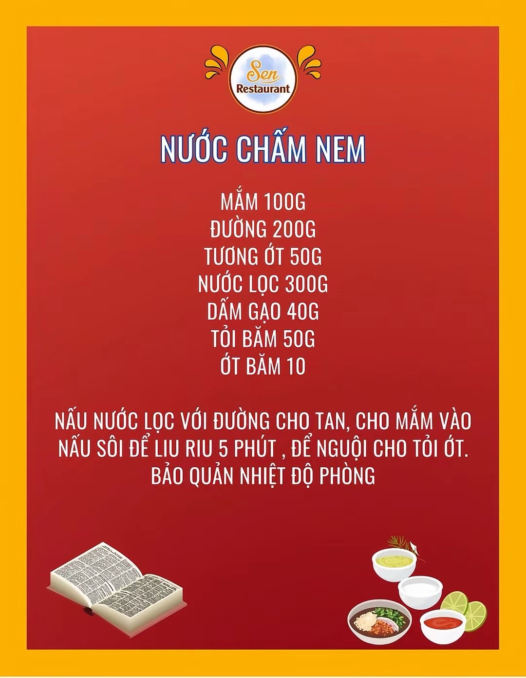 trọn bộ công thức nước mắm chấm
