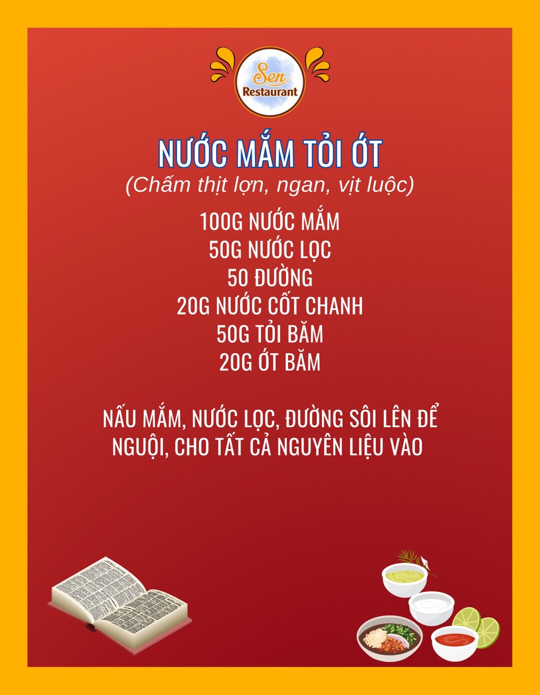 trọn bộ công thức nước mắm chấm