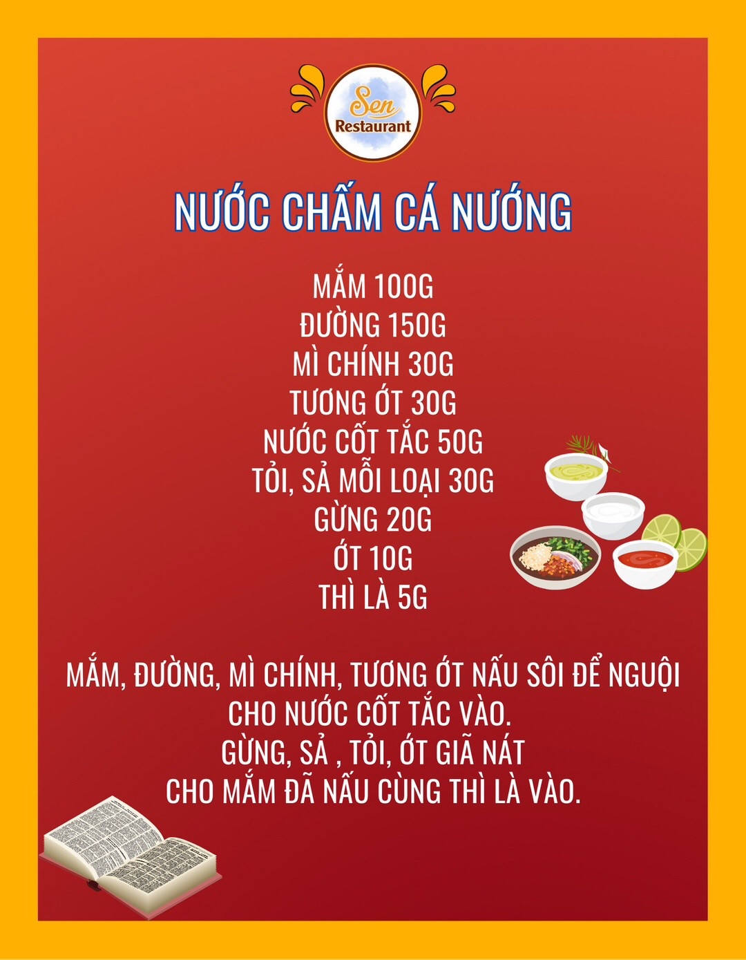 trọn bộ công thức nước mắm chấm