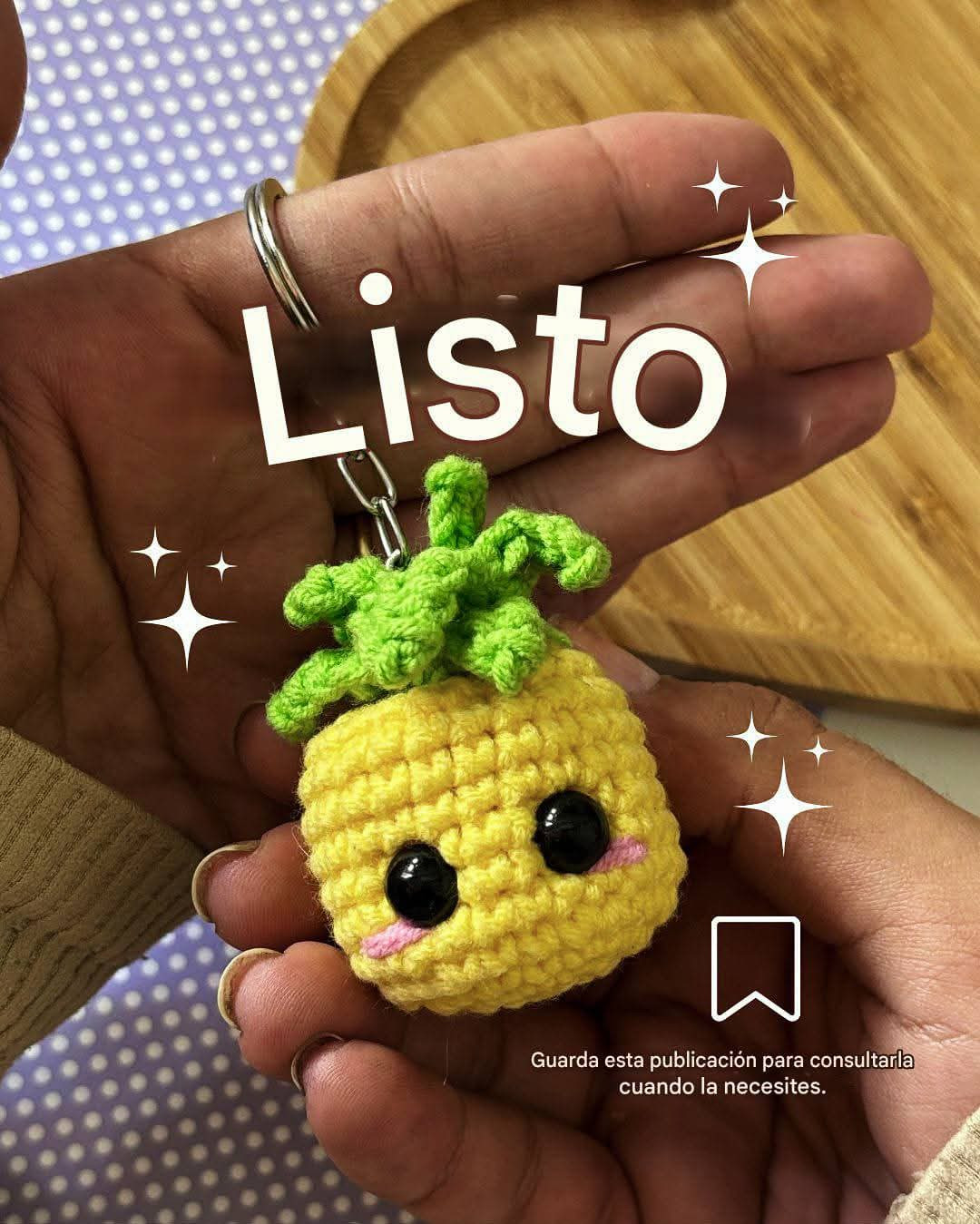 Tutorial de amigurumi: llavero de piña paso a paso