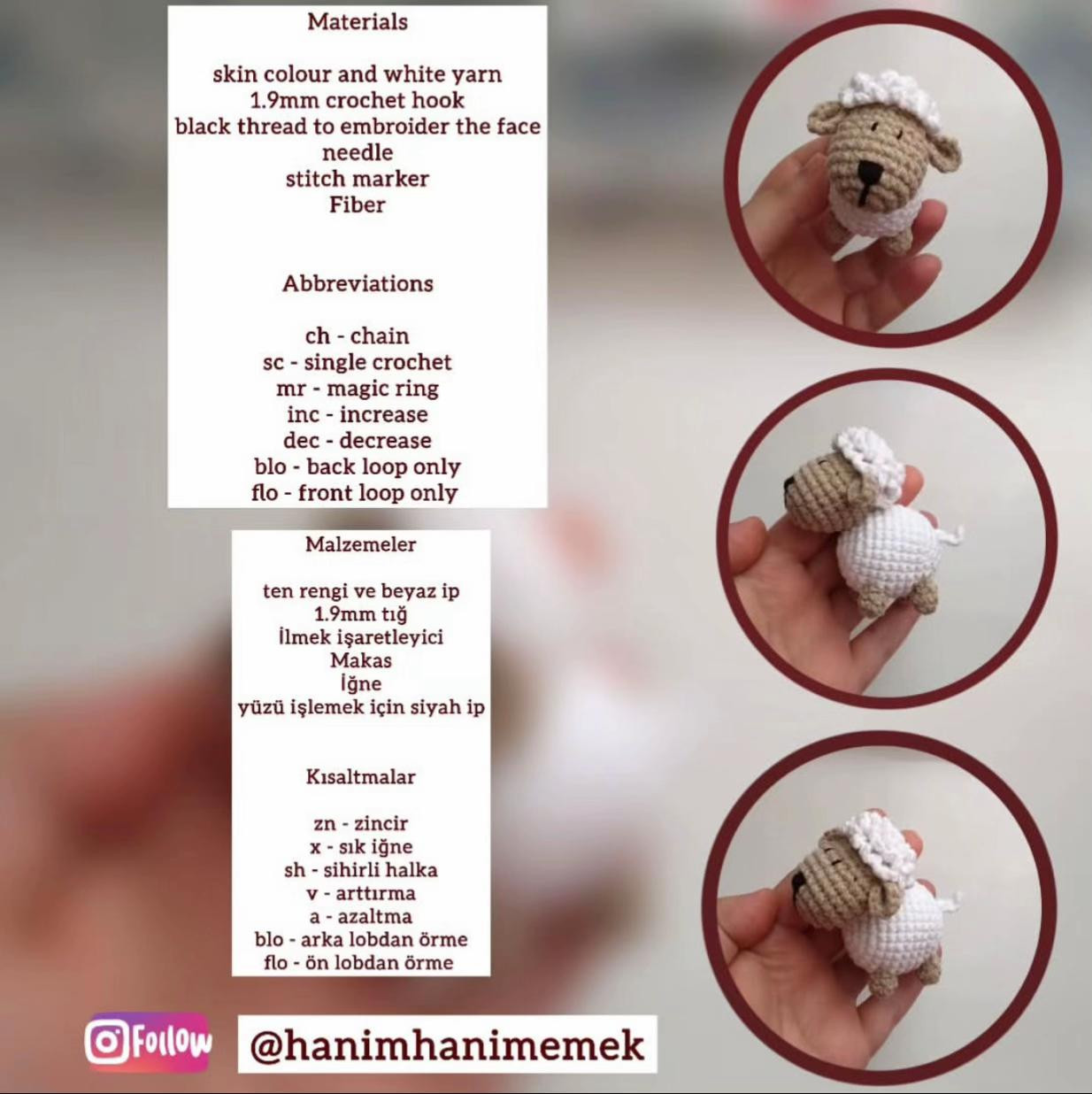Ücretsiz Amigurumi Koyun Tarifi - Kolay ve Eğlenceli Örgü Modeli