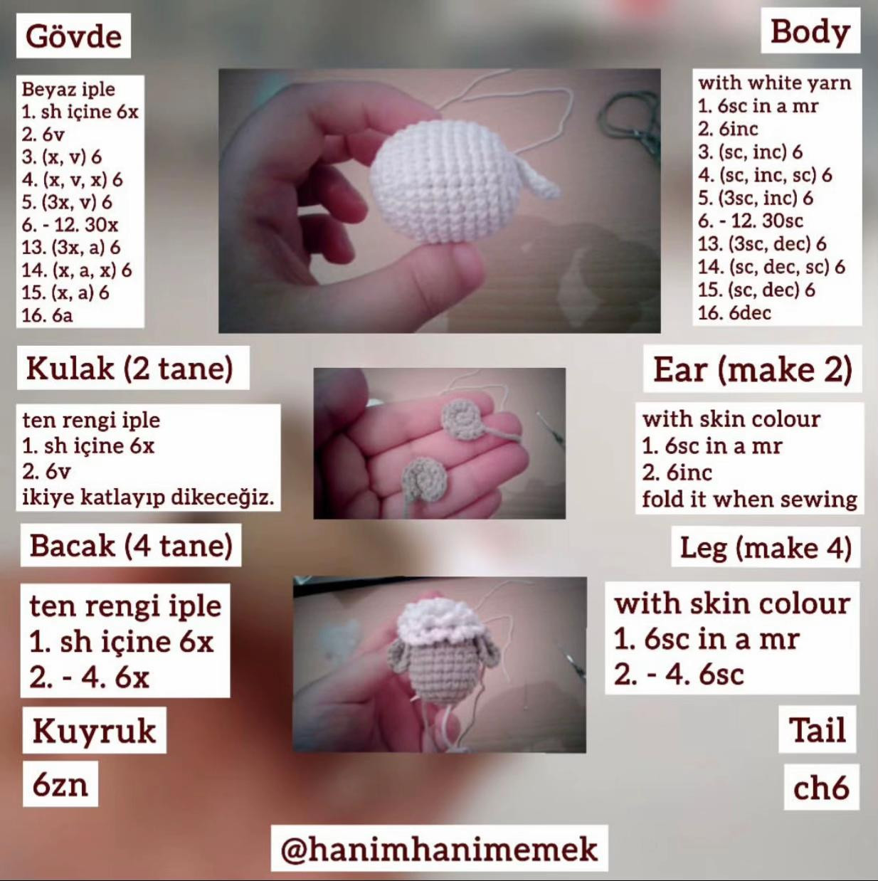 Ücretsiz Amigurumi Koyun Tarifi - Kolay ve Eğlenceli Örgü Modeli