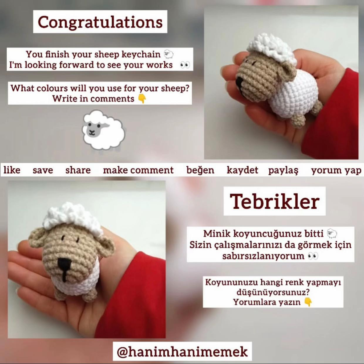 Ücretsiz Amigurumi Koyun Tarifi - Kolay ve Eğlenceli Örgü Modeli