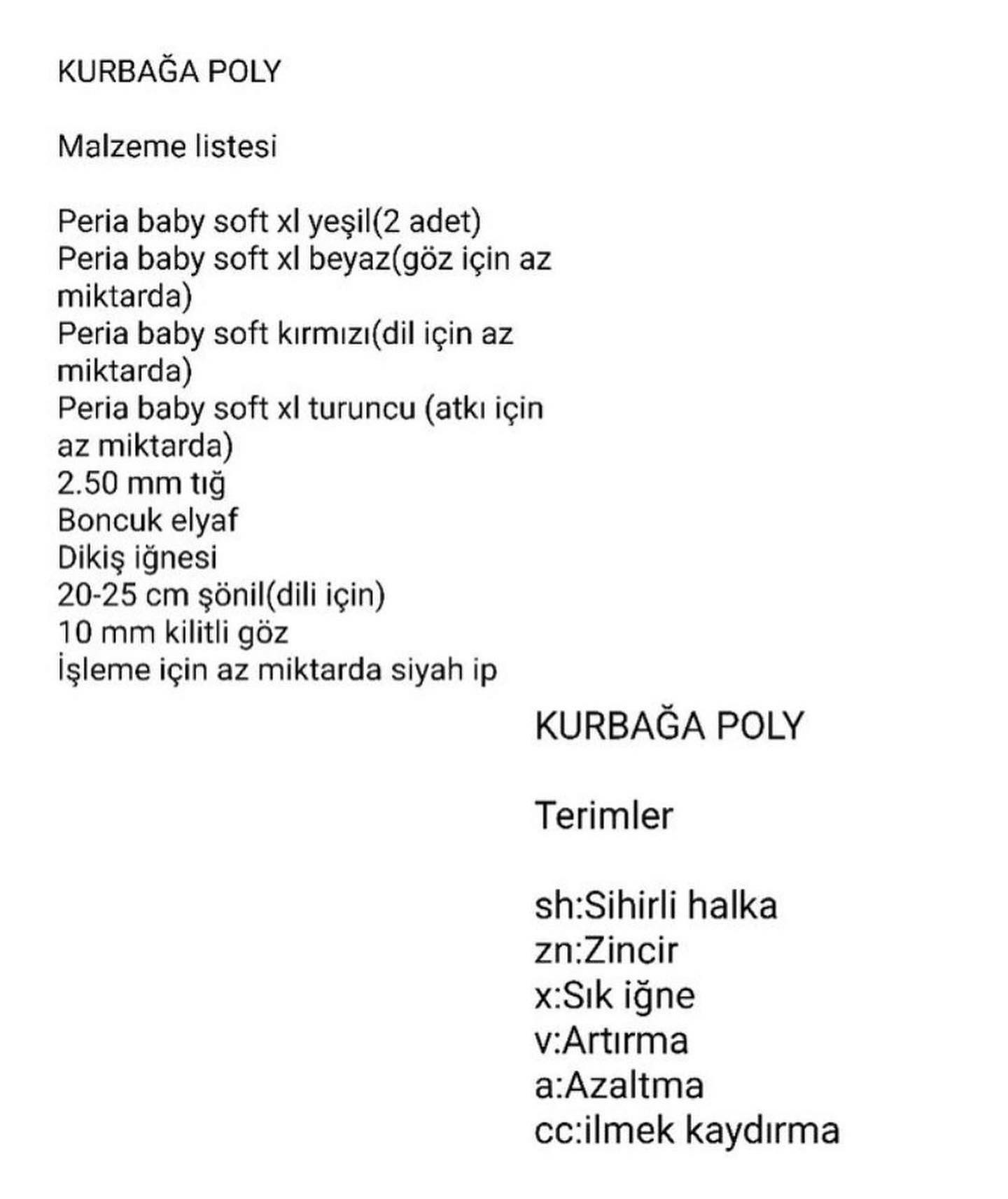 Ücretsiz Kurbağa Poly Amigurumi Tarifi