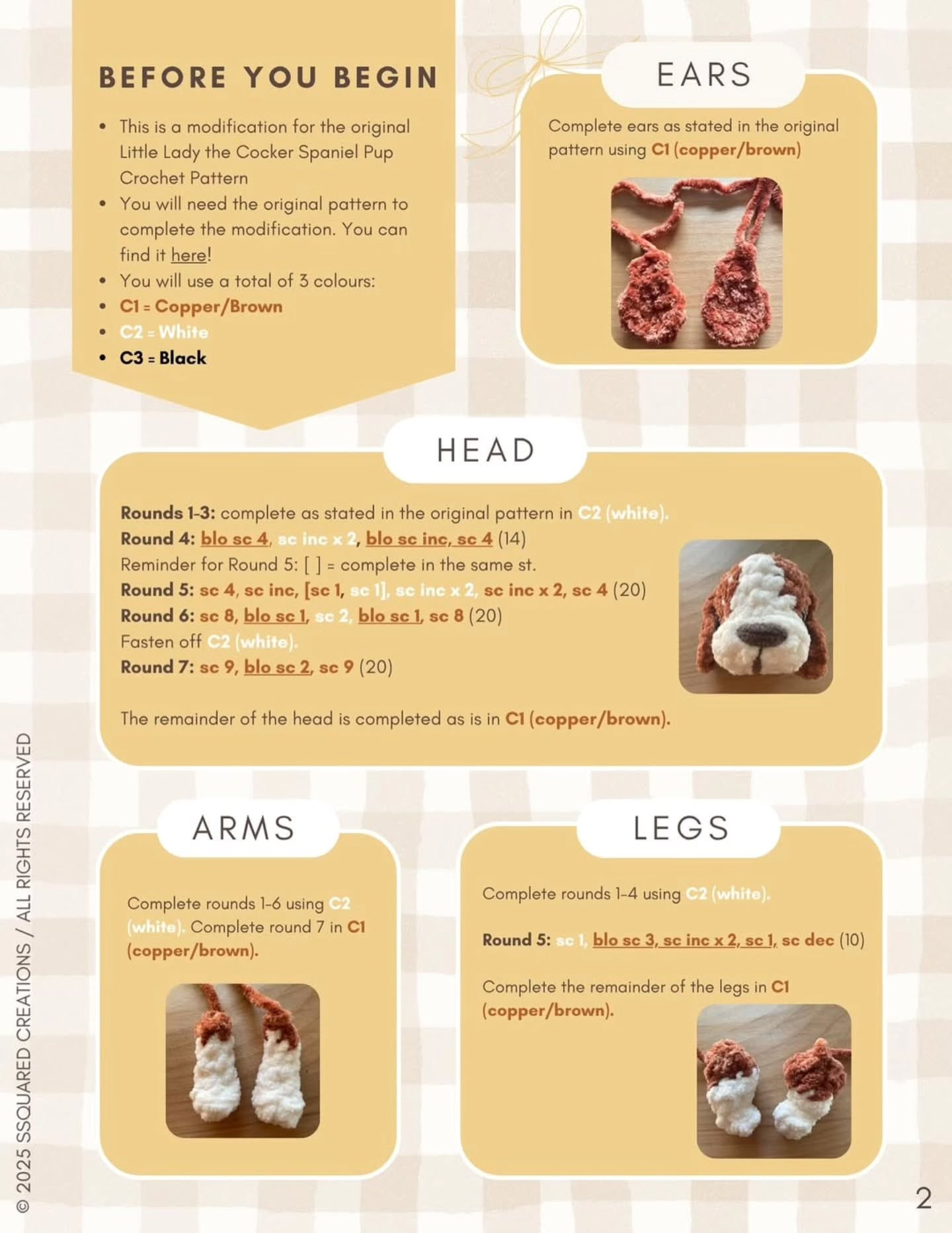 Adorable Beagle Crochet Pattern for Little Lady Modification