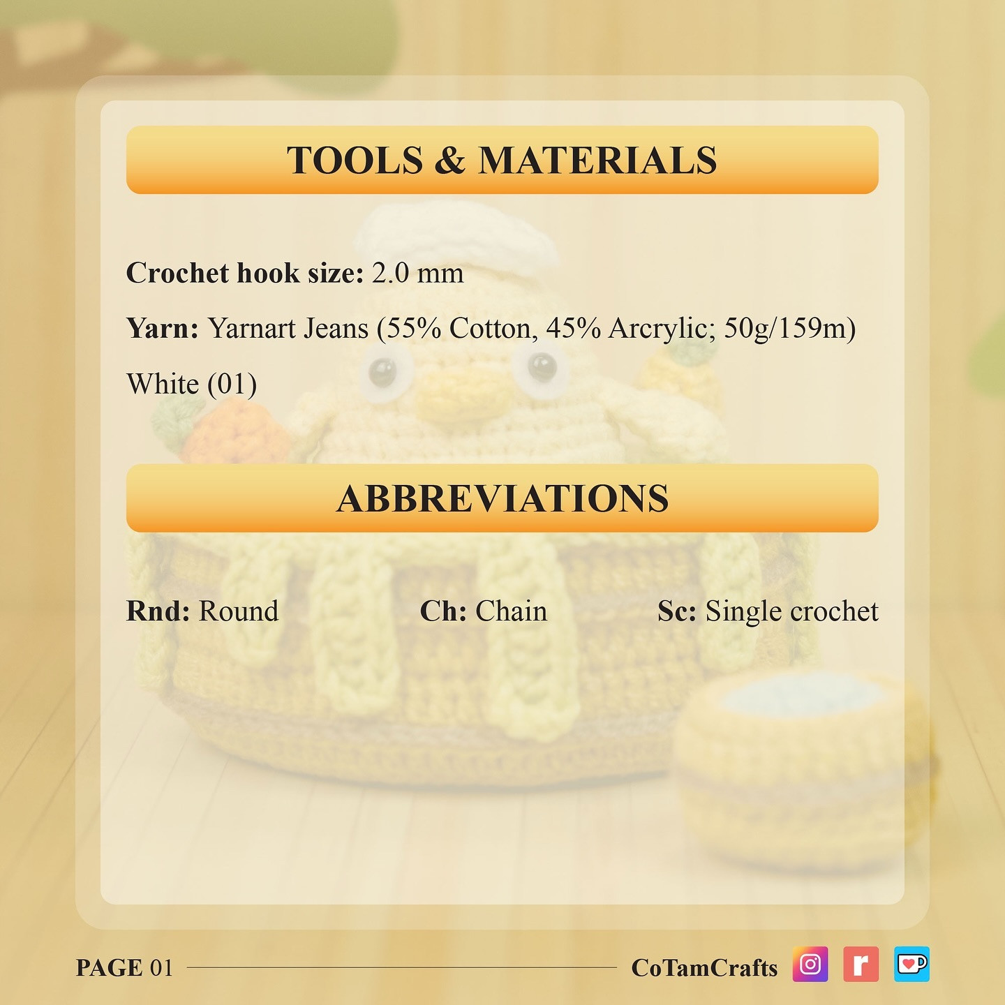 Adorable Chick in Basket Free Crochet Pattern