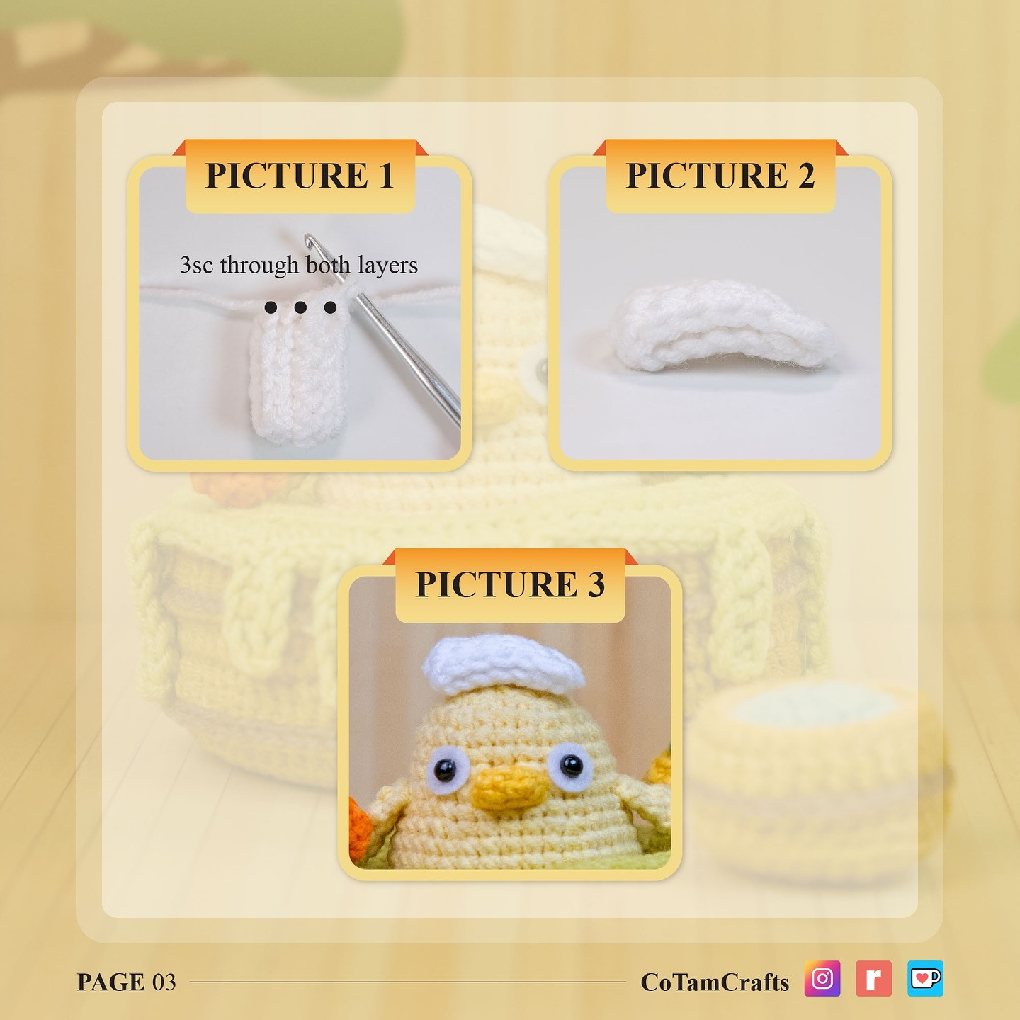 Adorable Chick in Basket Free Crochet Pattern