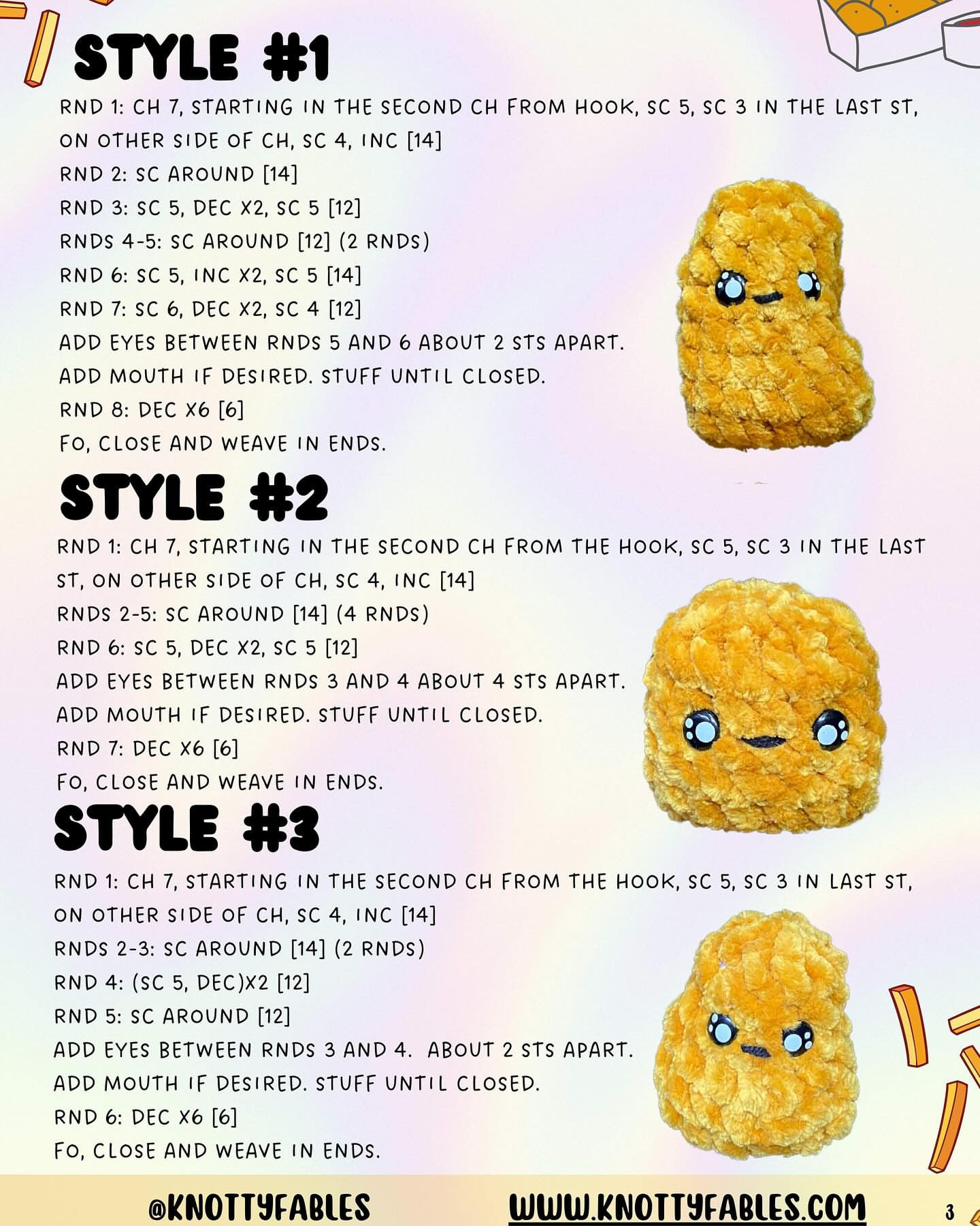 Adorable Chicken Nugget Crochet Patterns for Craft Enthusiasts